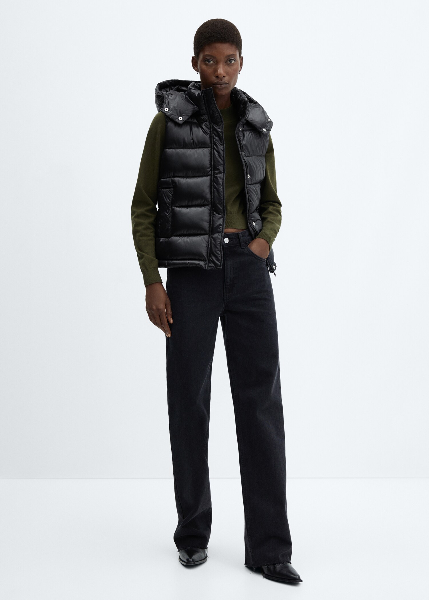Gilet matelassé imperméable à capuche - Plan général