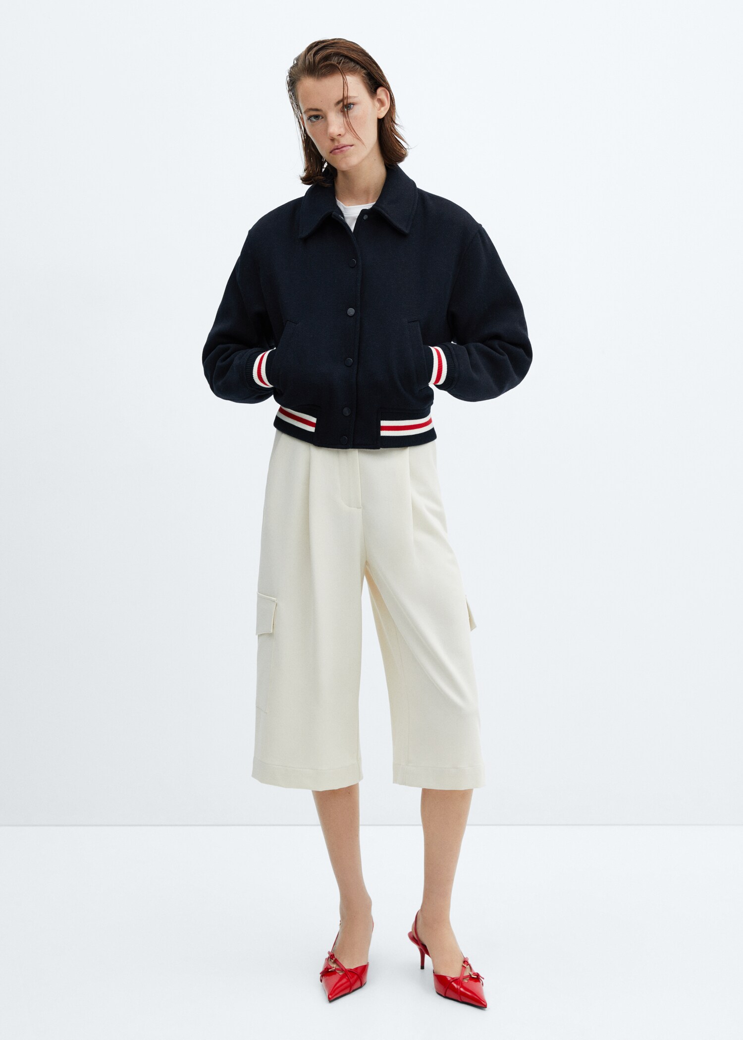 Oversized woolen bomber jacket - General plane