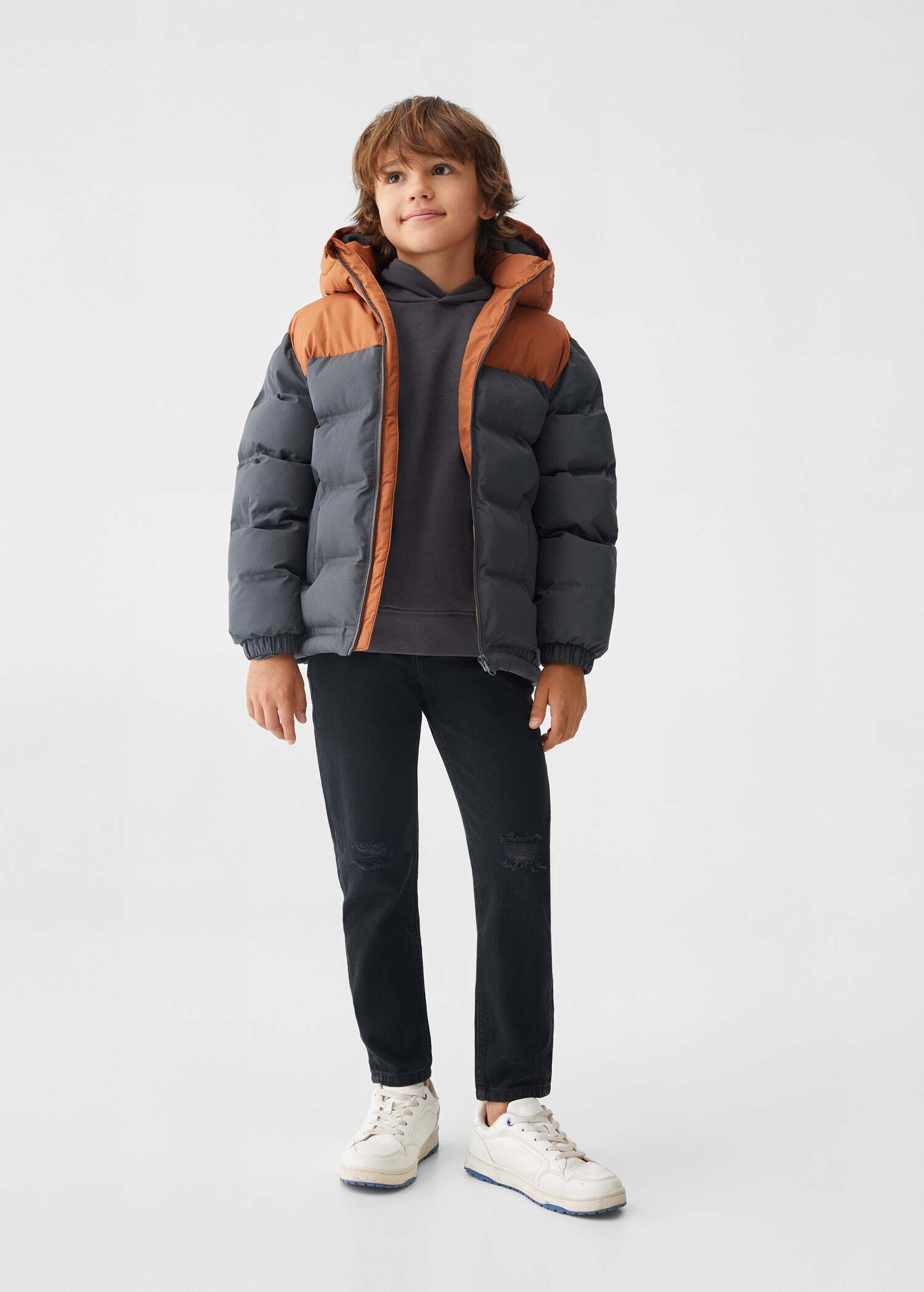 Hood quilted coat - General plane