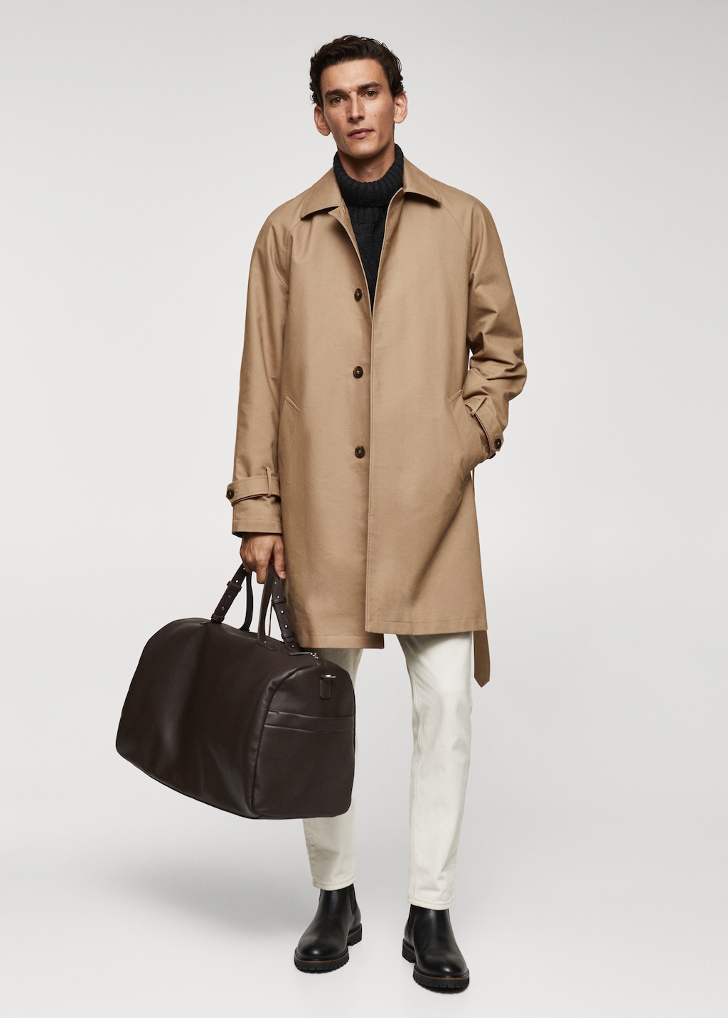 Water-repellent quilted trench coat