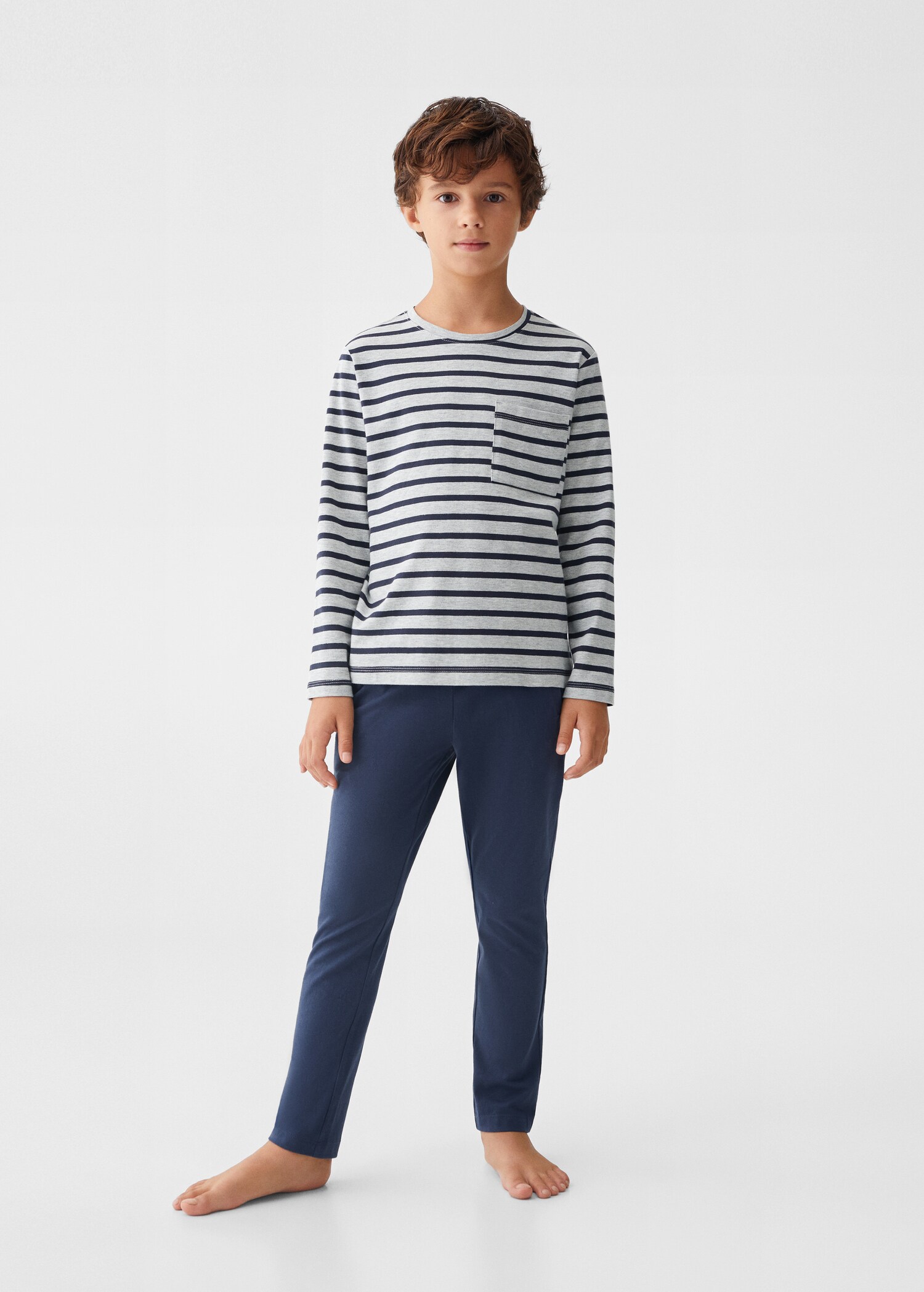 Striped cotton long pyjama - General plane