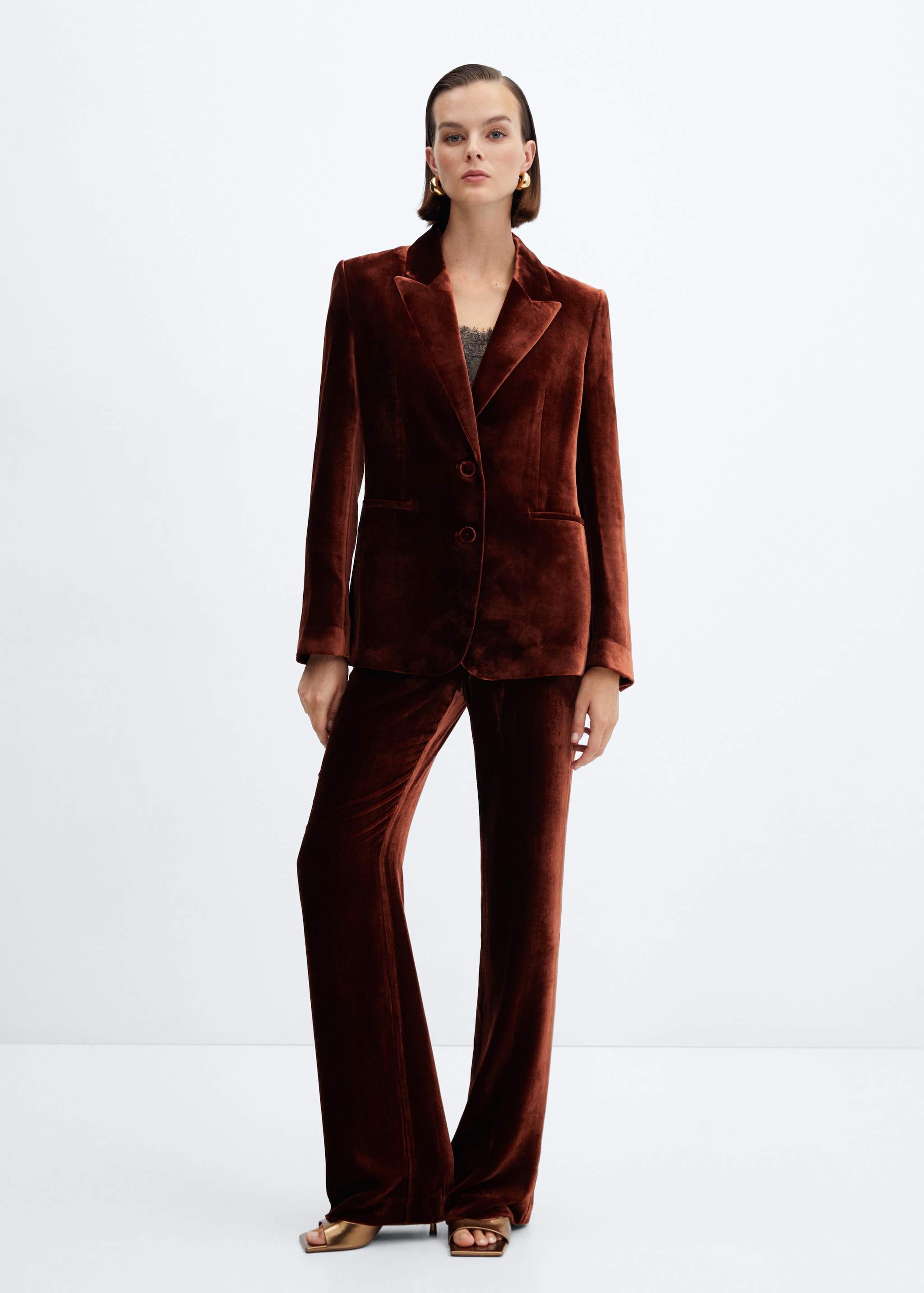 Mango Blazer Velours Femme Velvet Suit Blazer Women MANGO Montenegro