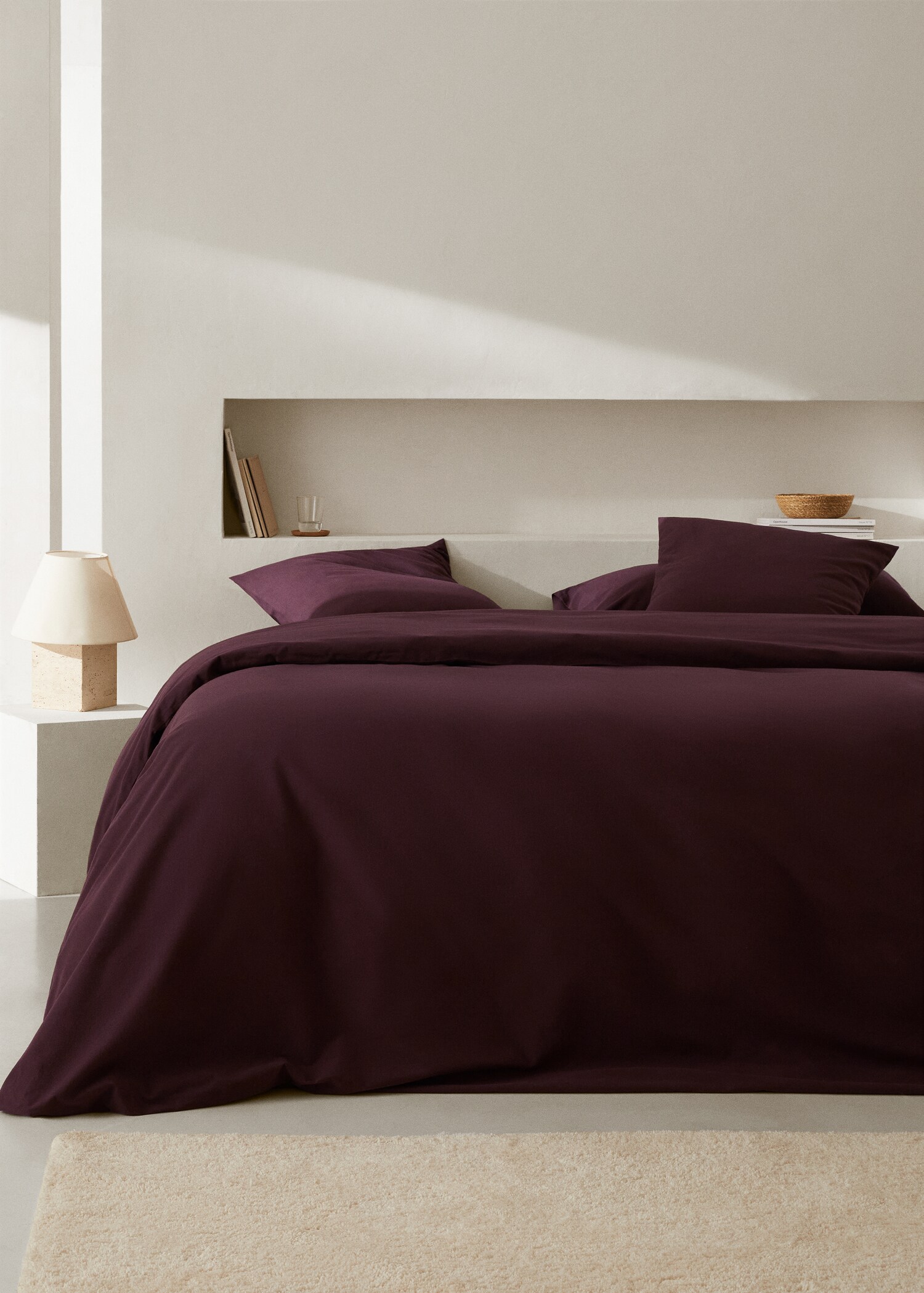 Capa de edredão de flanela lisa (cama 90 cm) - Plano geral