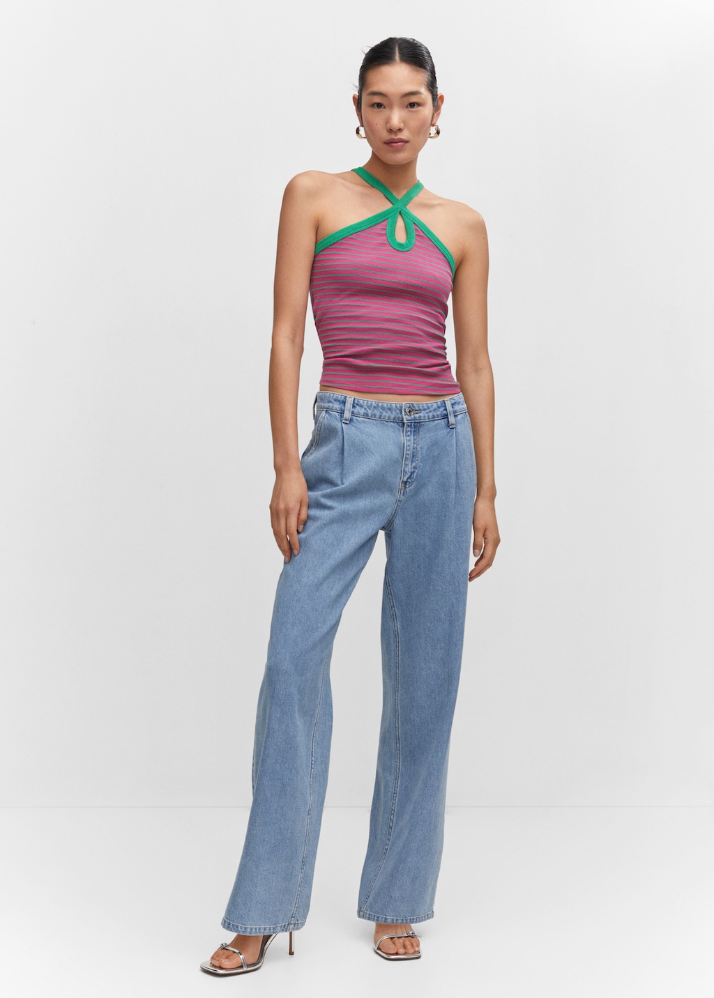 KUME クメ　STRIPED KNITTED HALTER TOP KUME クメ STRIPED KNITTED HALTER TOP