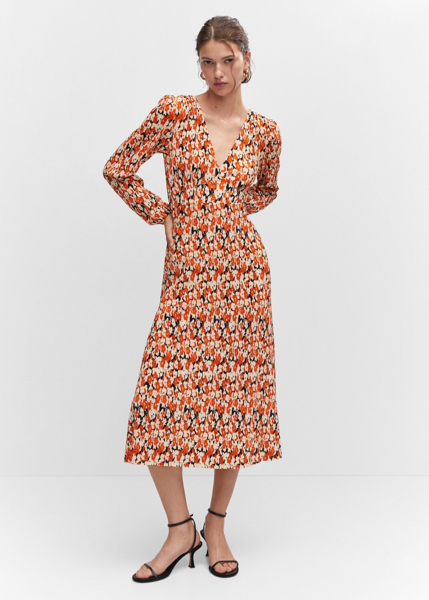 Vestido textura estampado - Plano general
