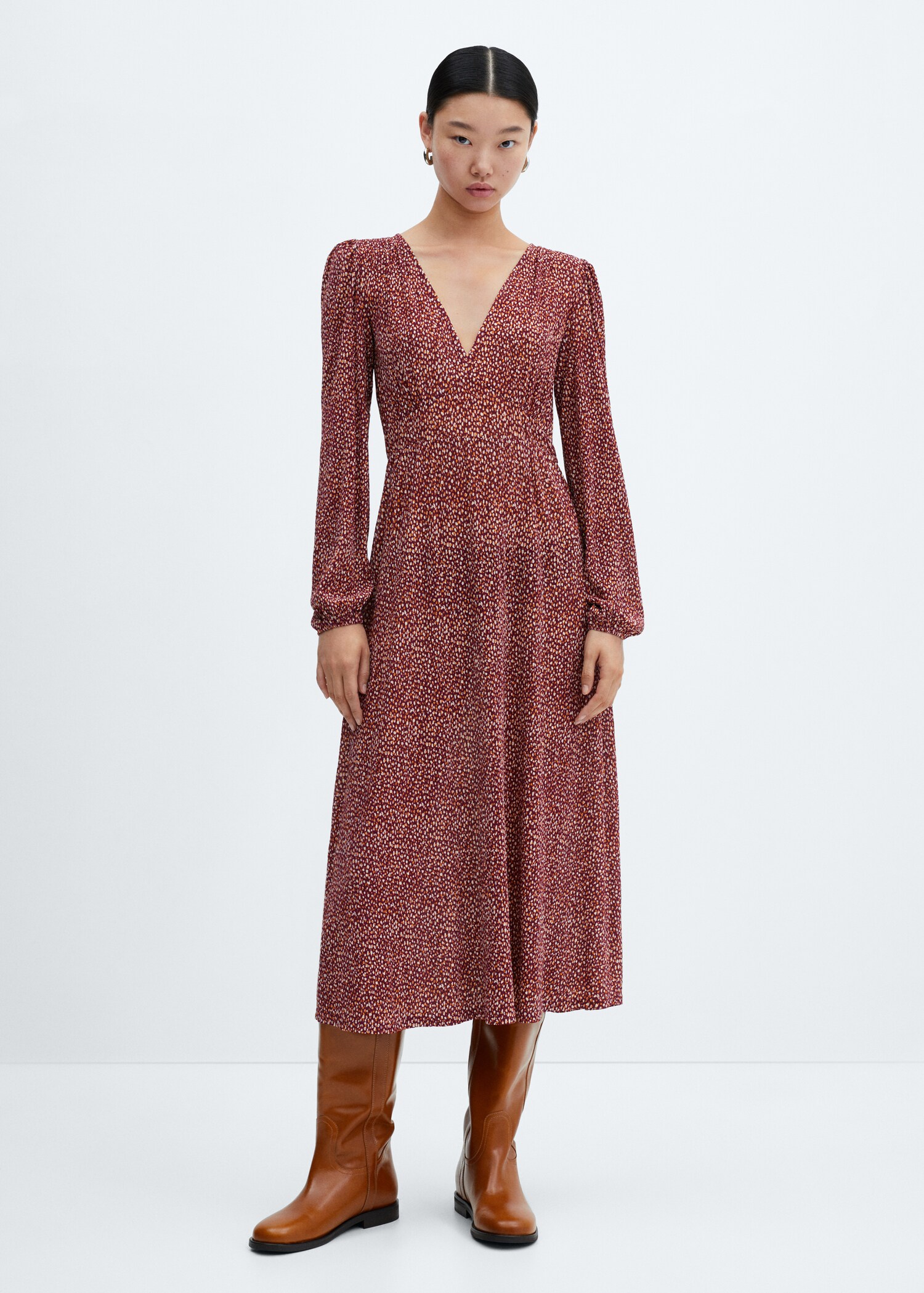 Vestido textura estampado - Plano general