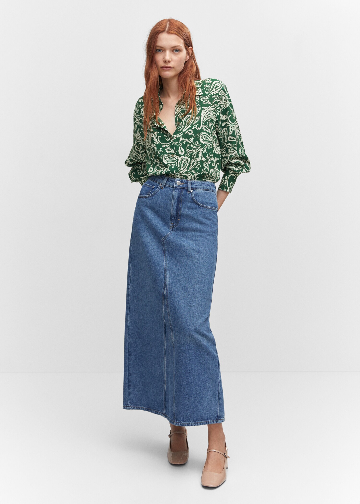Printed flowy shirt - General plane