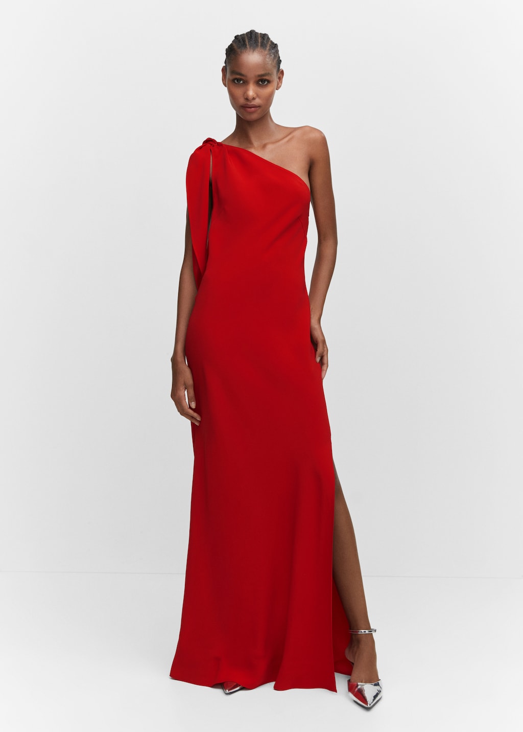 Asymmetric bow dress Women MANGO Montenegro