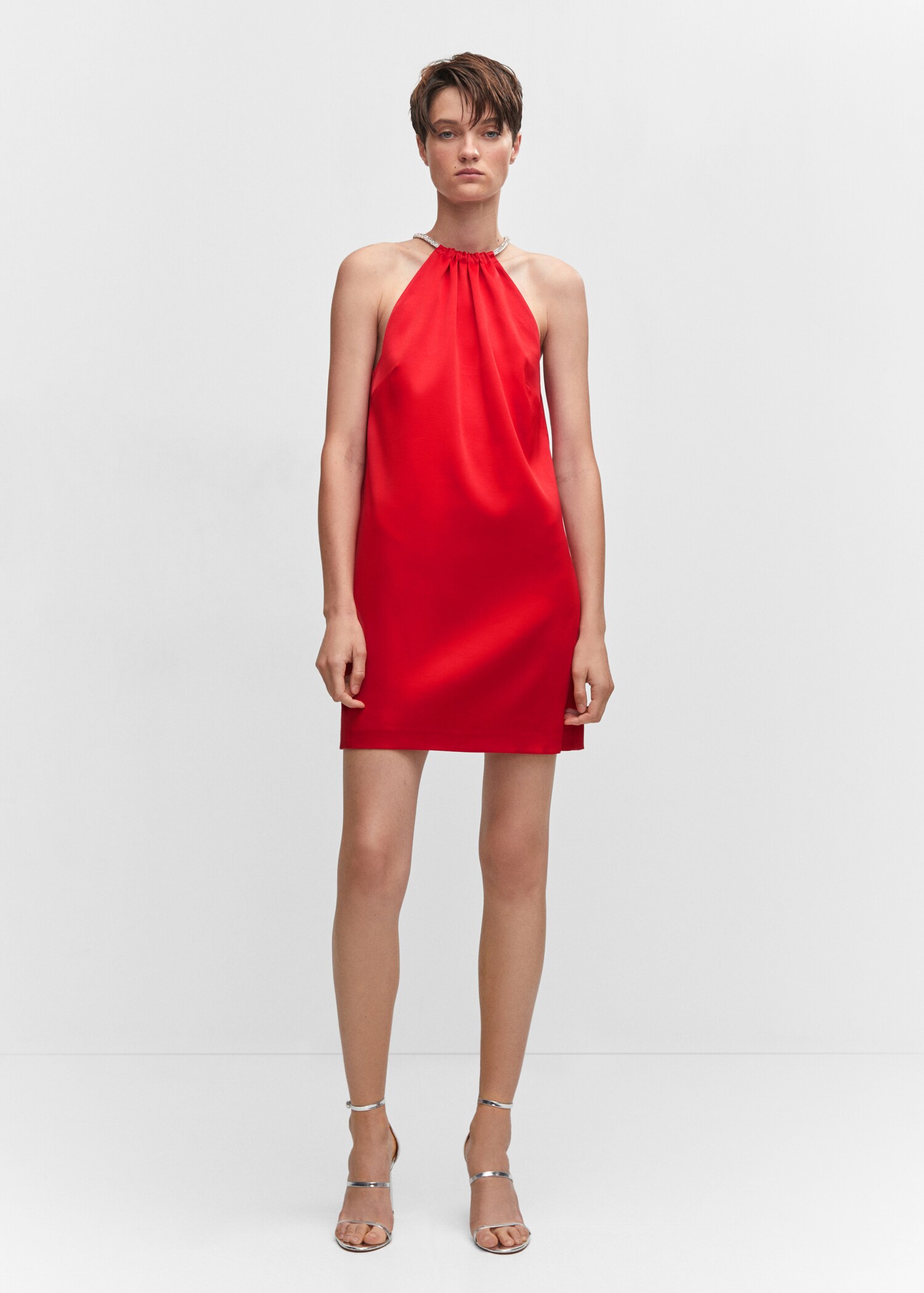 Halter dress with rhinestone detail - General plane