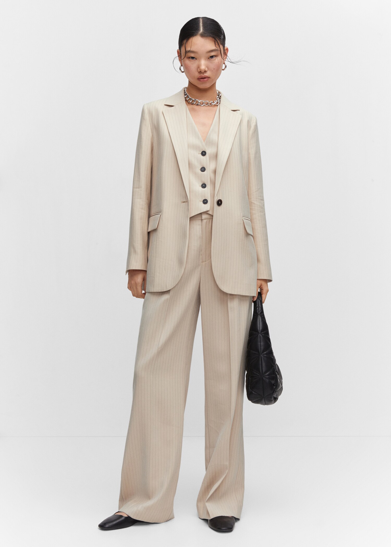 Pinstripe suit blazer - General plane