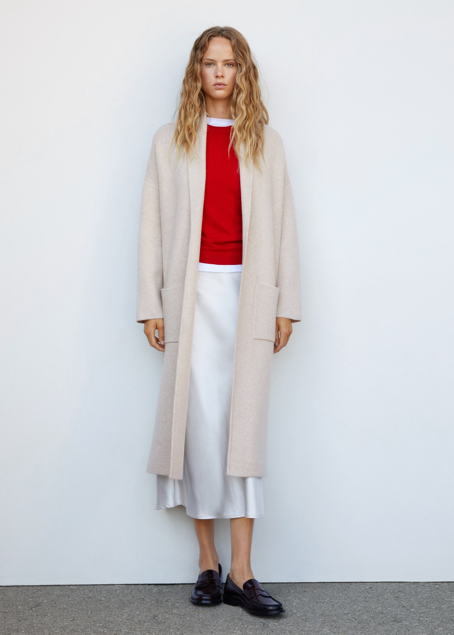 Oversize-Strickmantel mit Taschen - Allgemeine Ansicht
