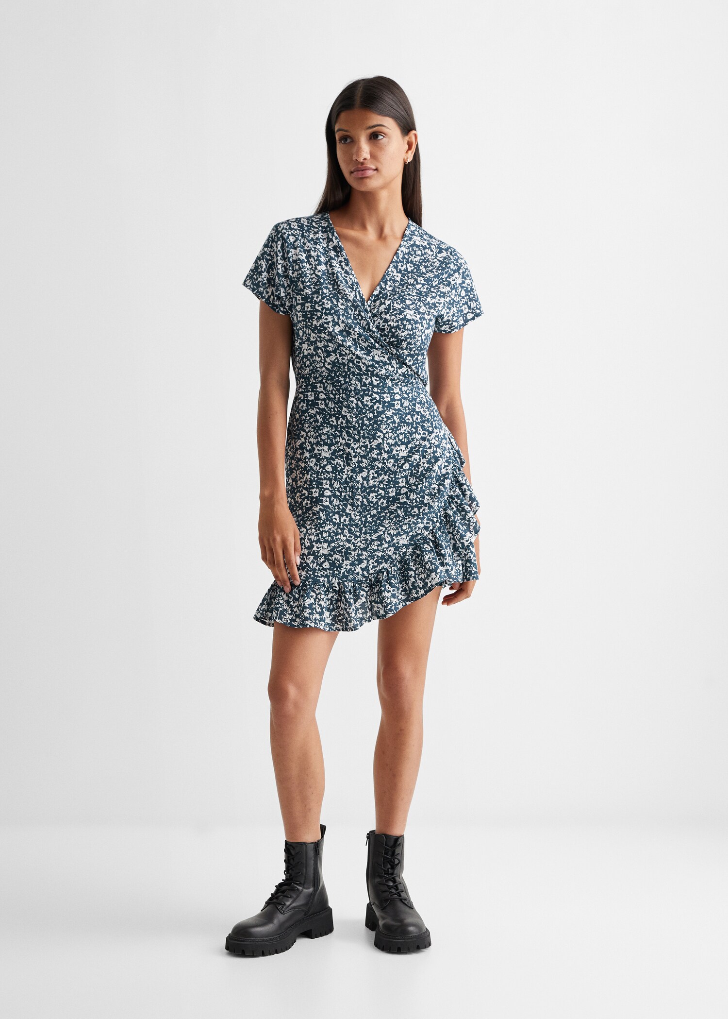 Ruffled printed dress - General plane