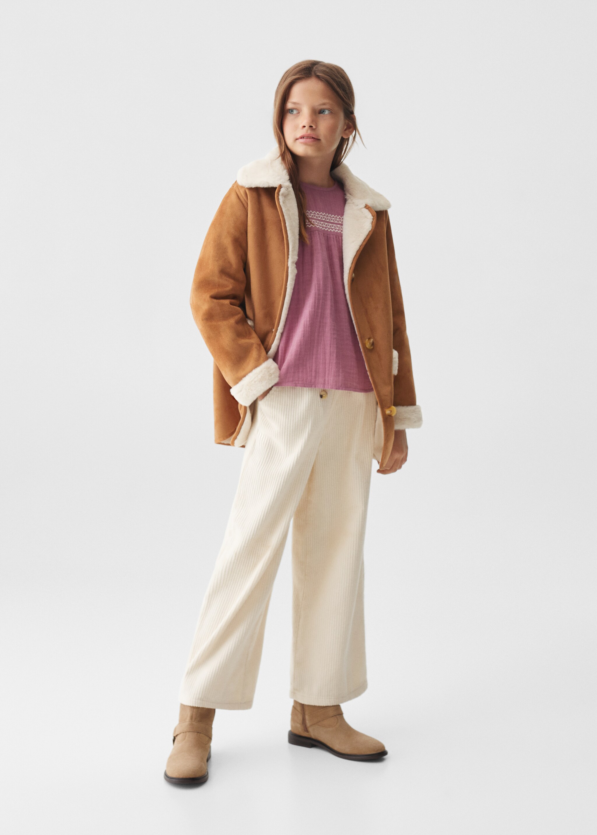 Faux shearling-lined coat - General plane