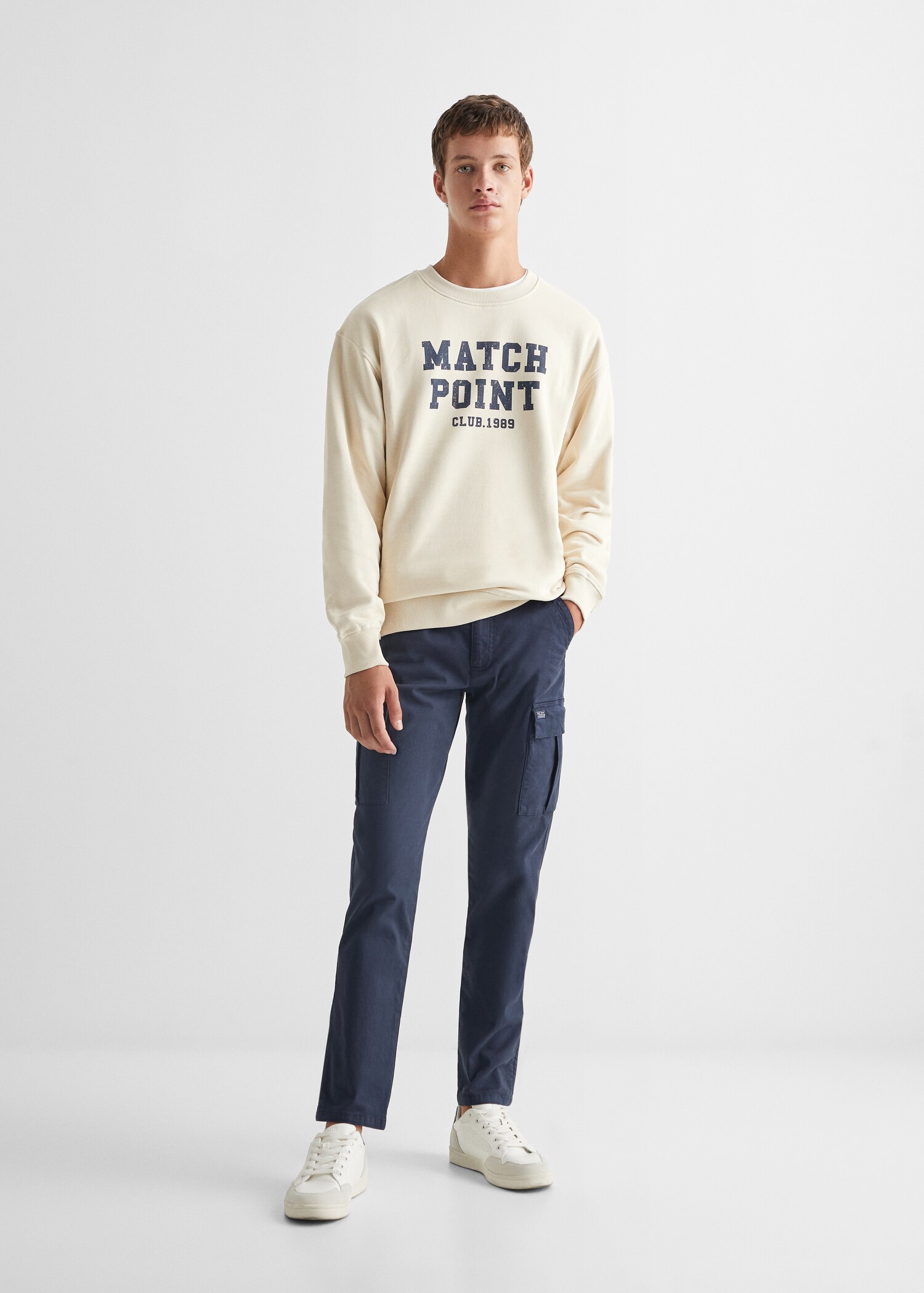Sudadera algodón mensaje - Plano general