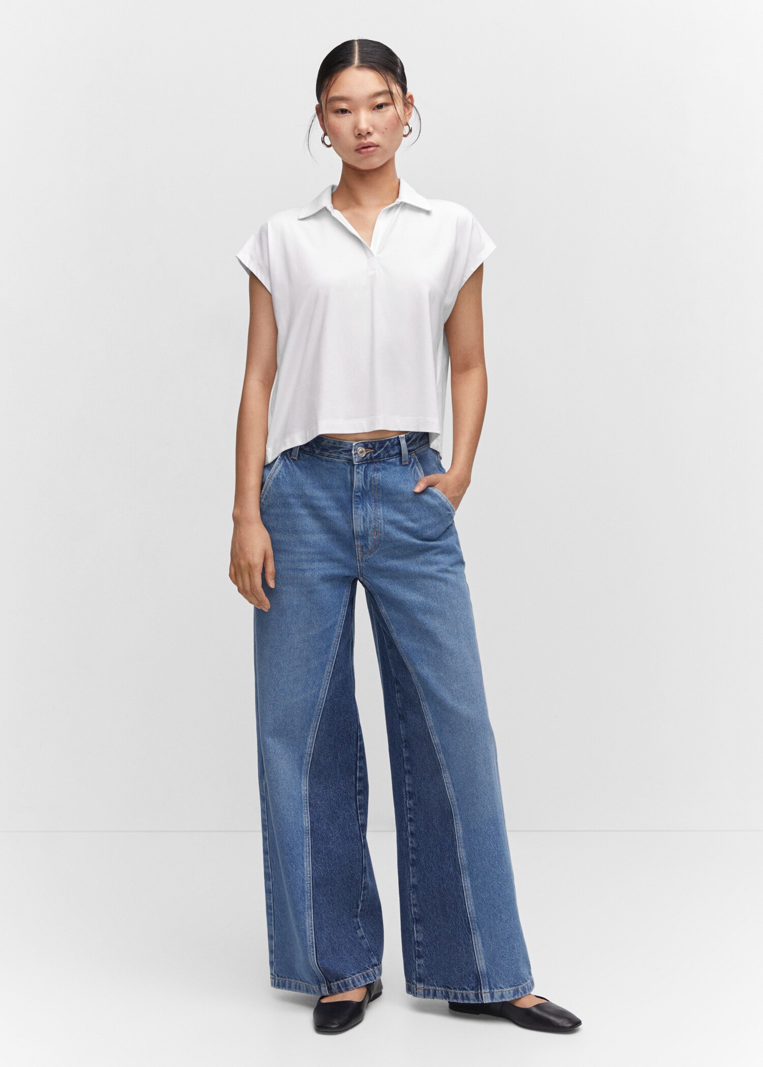 Oversized modal polo shirt - General plane