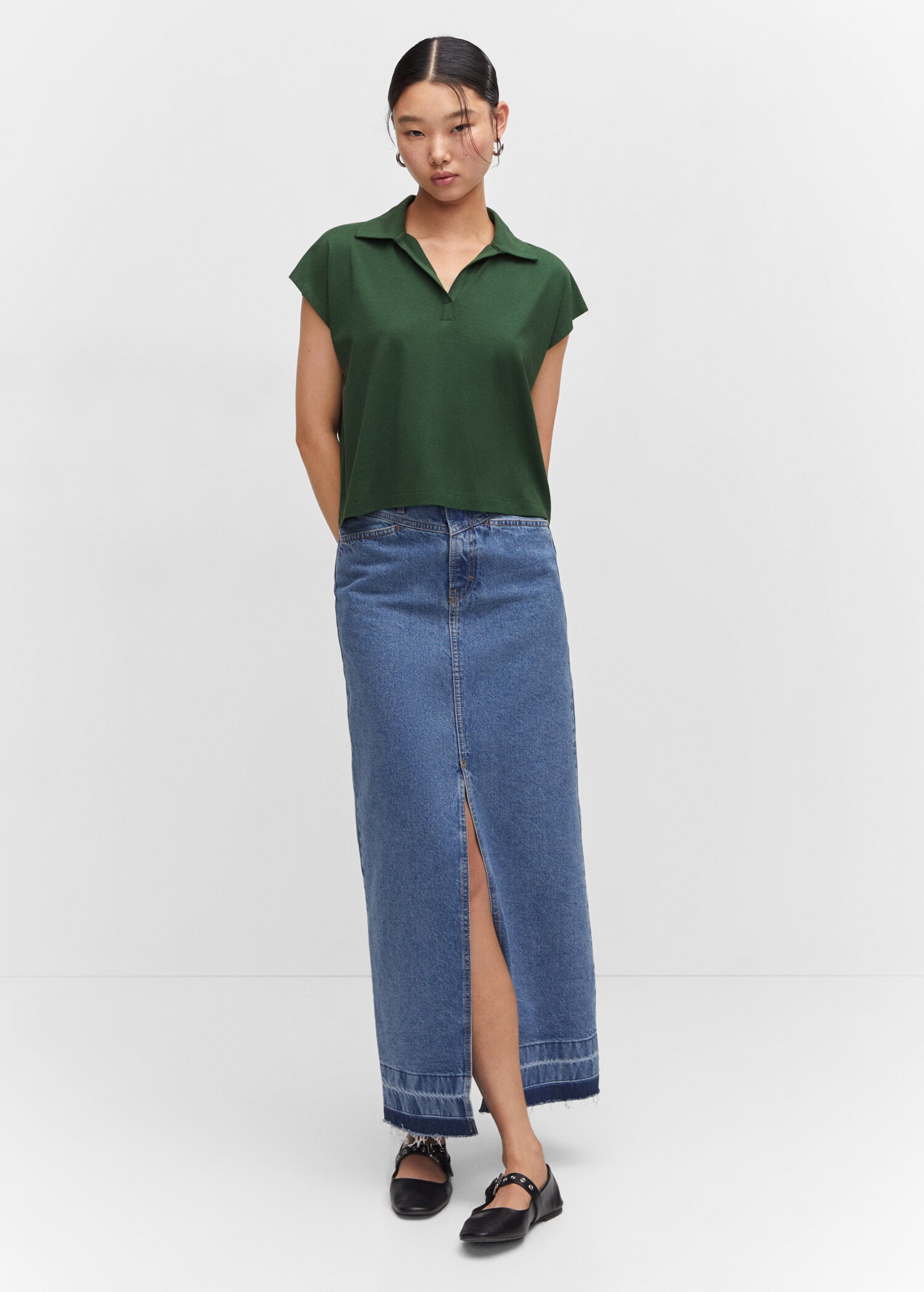 Oversized modal polo shirt - General plane