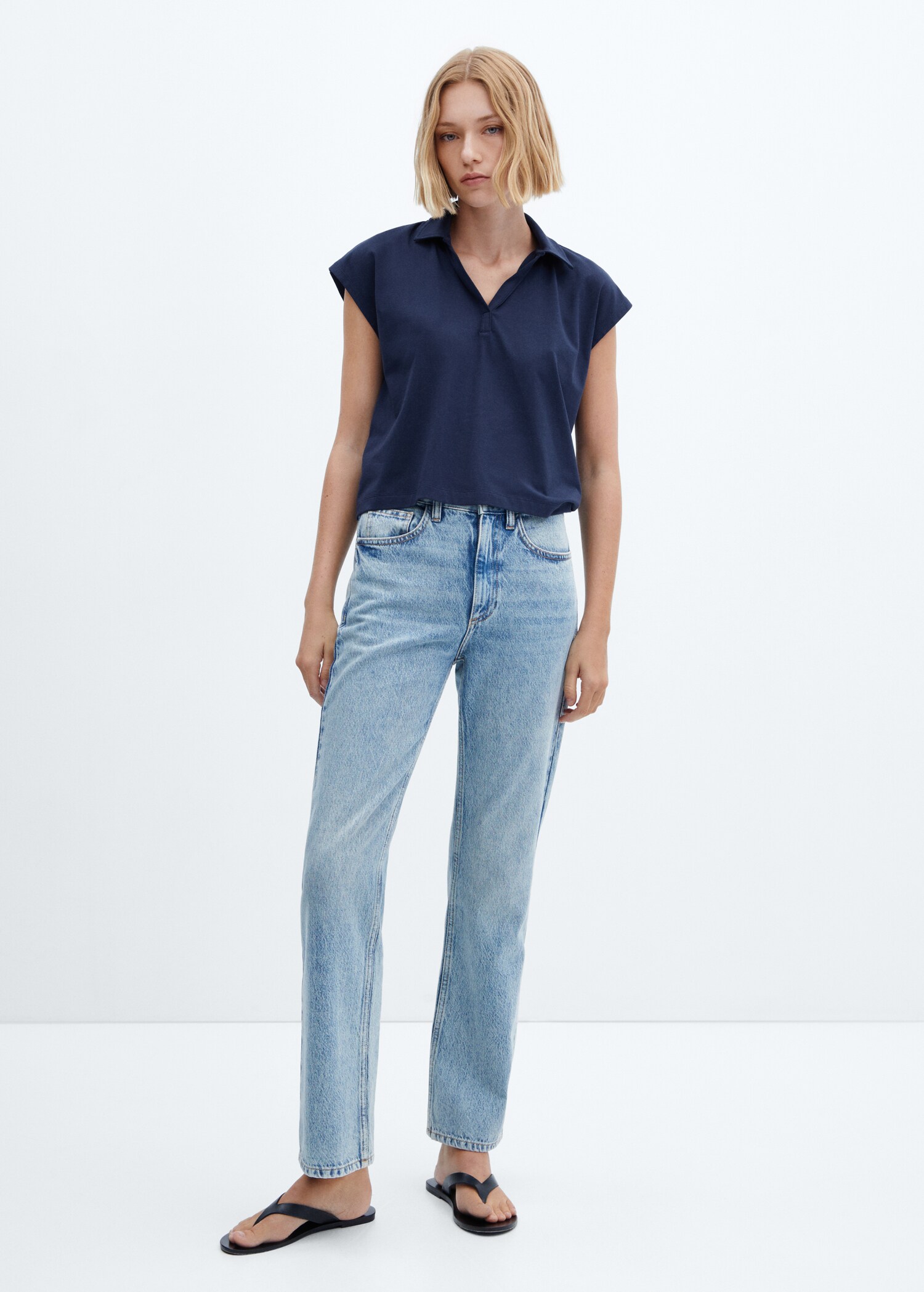 Oversized modal polo shirt - General plane