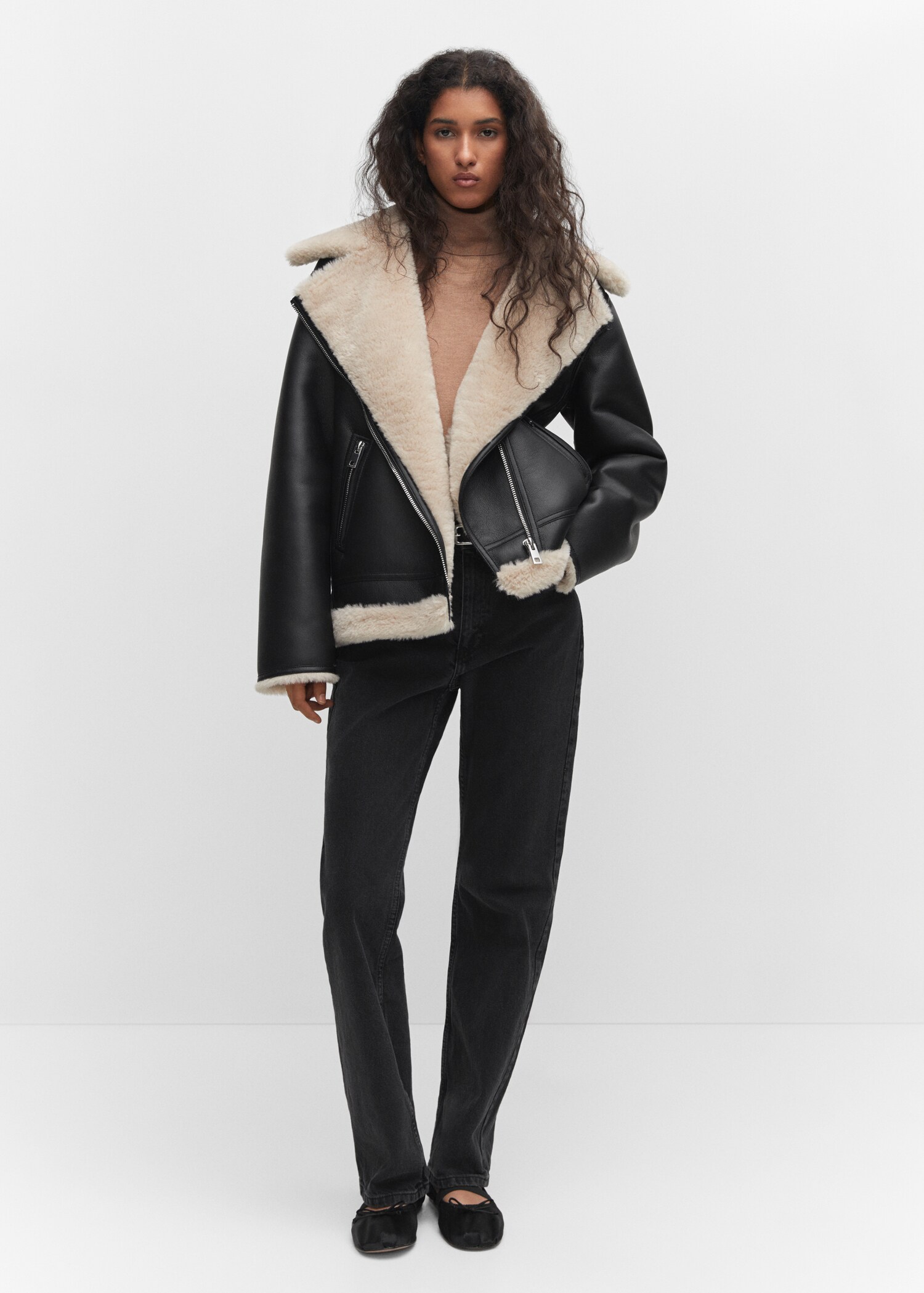 Jacket with shearling-effect lining - General plane