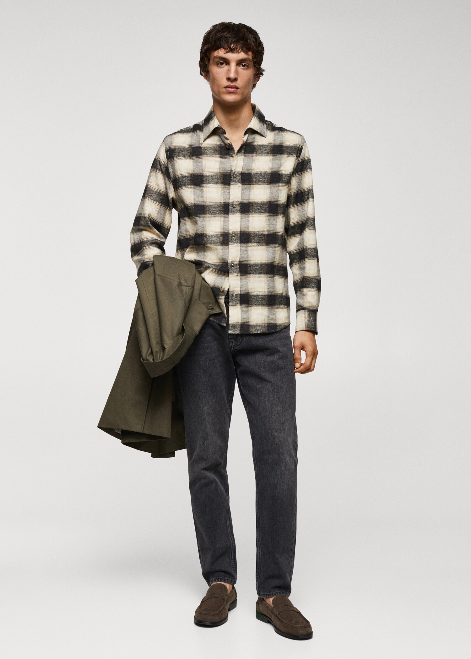 Camisa regular fit algodón cuadros - Plano general