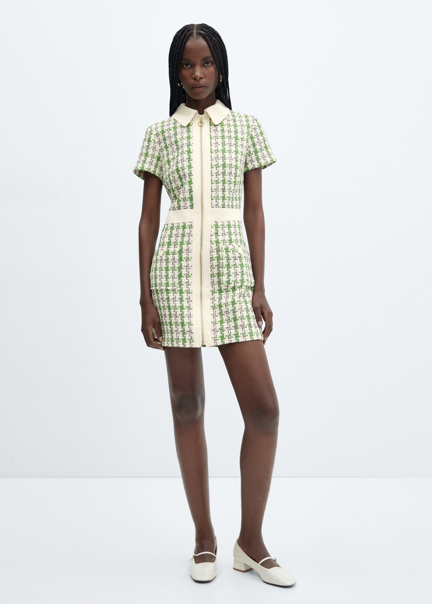 Tweedkleid mit Reißverschluss - Allgemeine Ansicht
