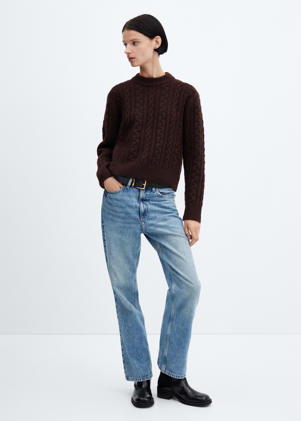 Pull over maille tressee