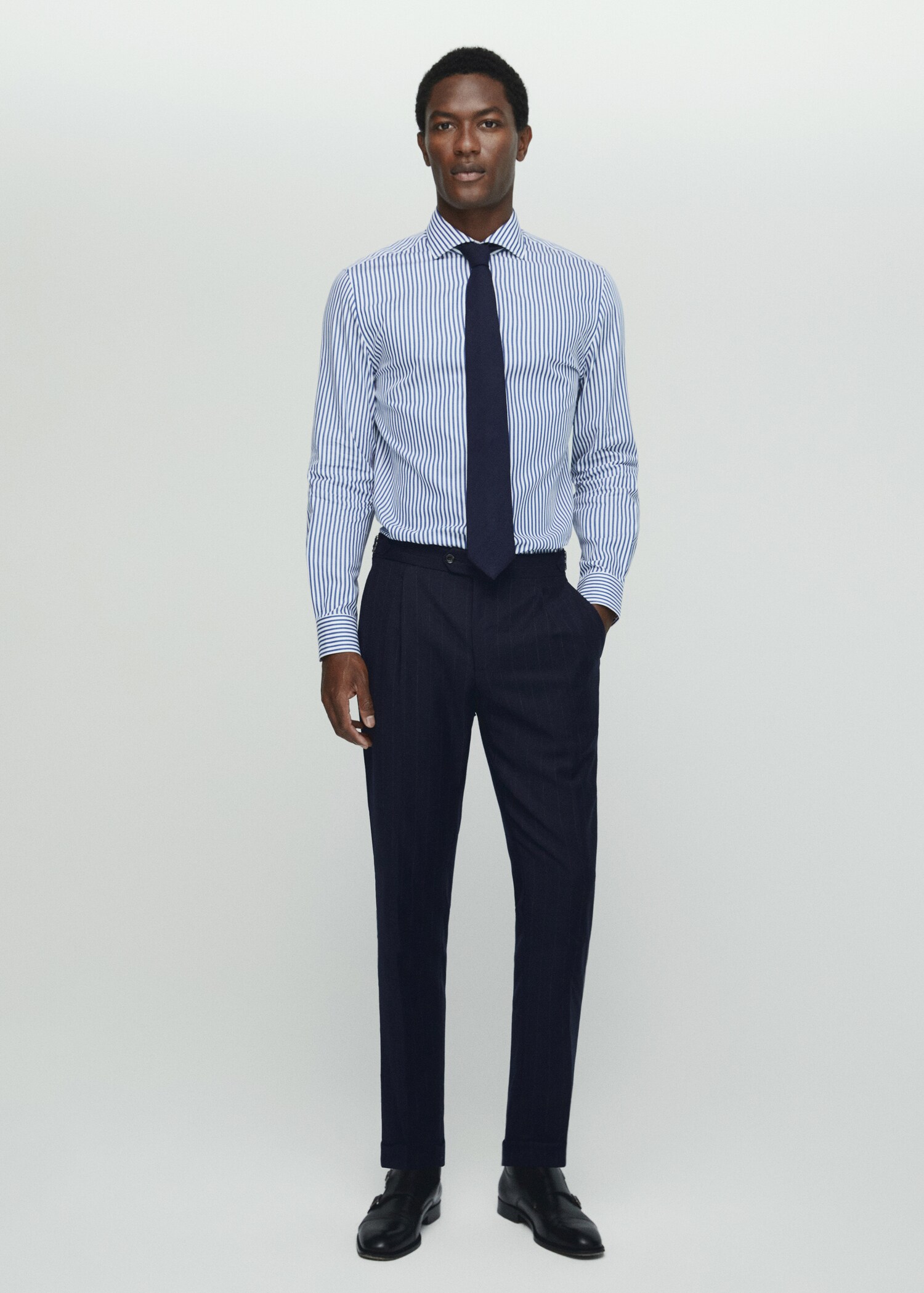 Pantalon costume laine vierge revers - Plan général