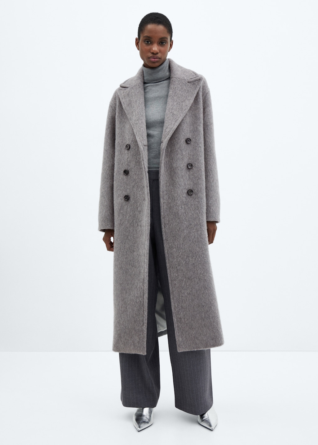 Double-breasted wool coat - Women | MANGO Japan Double-breasted wool coat - Women | MANGO Japan