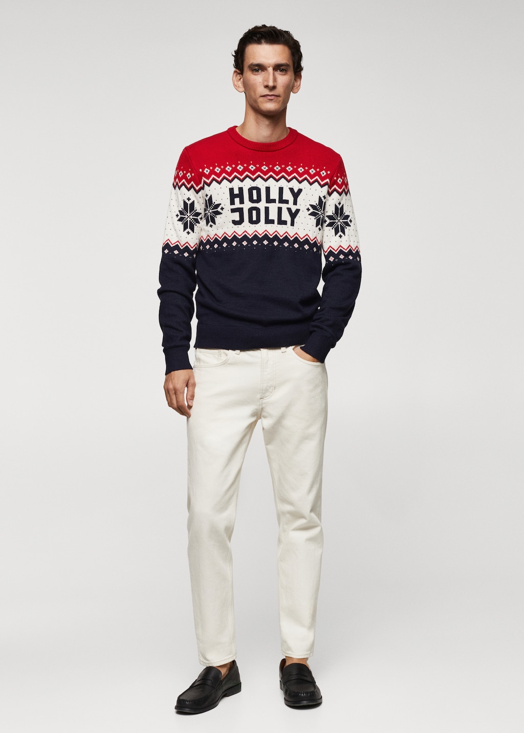 Men's jacquard sweater hot sale