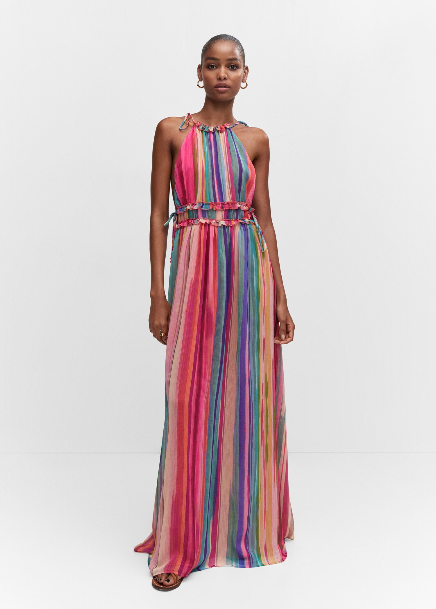 Vestido largo rayas - Plano general