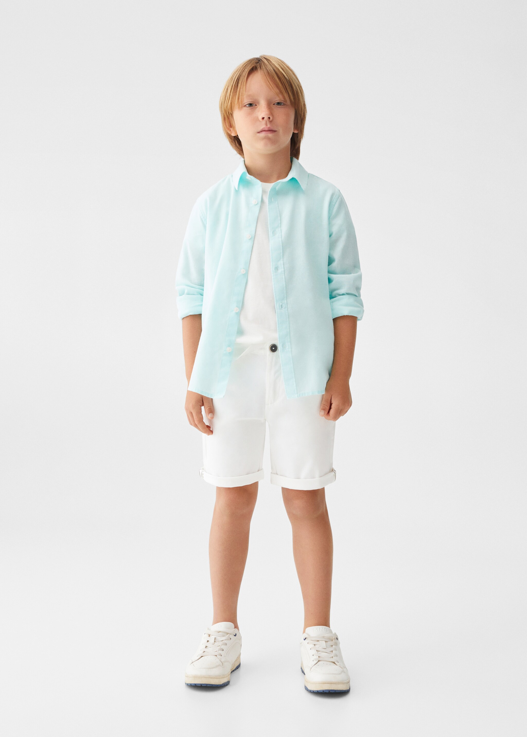 Cotton Bermuda shorts - General plane, White. Ref: 57093267-00.