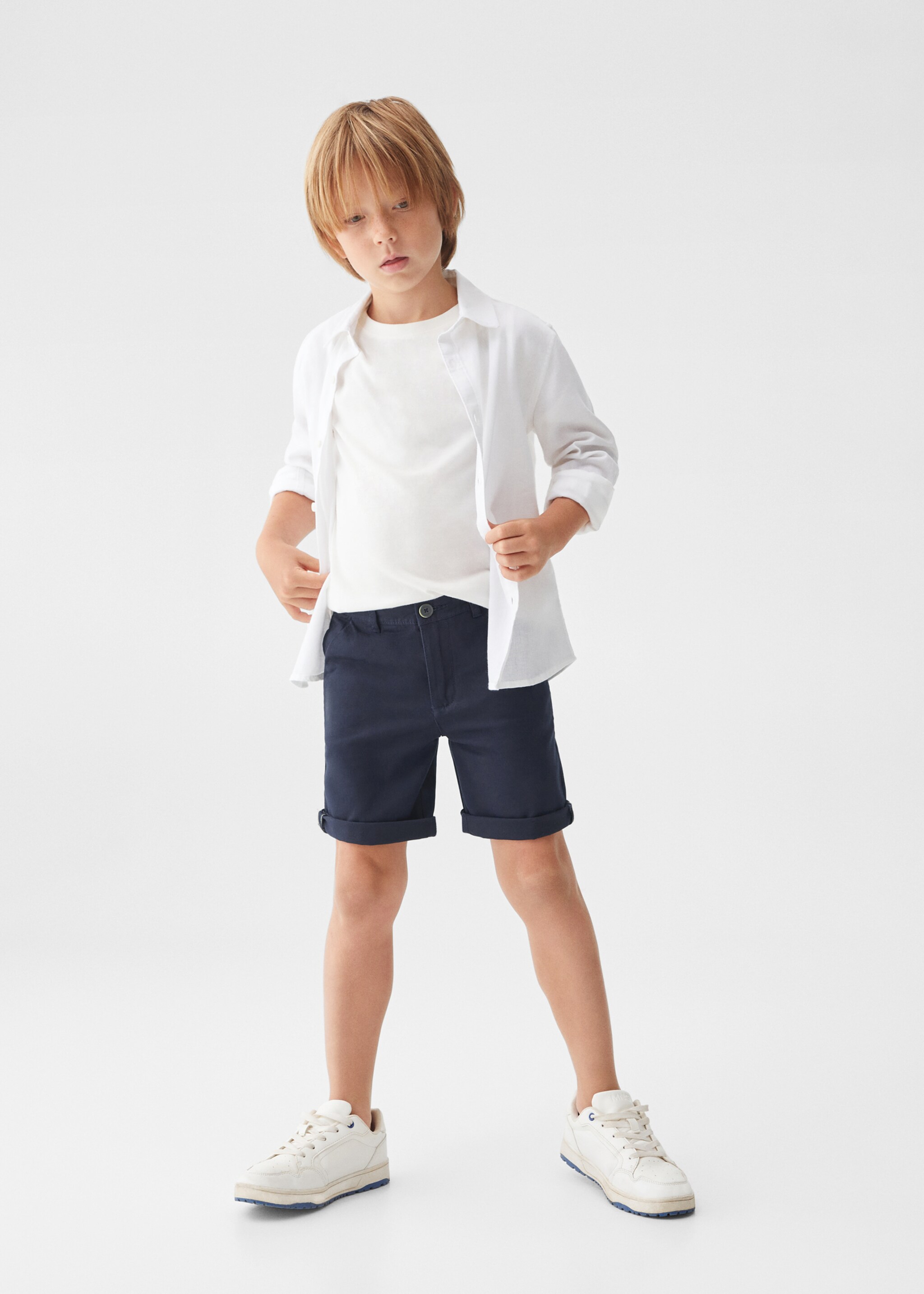 Cotton Bermuda shorts - General plane, Navy. Ref: 57093267-00.
