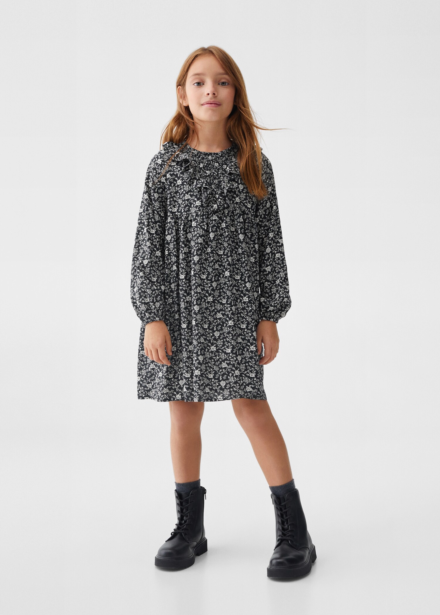 Ruffled printed dress - General plane