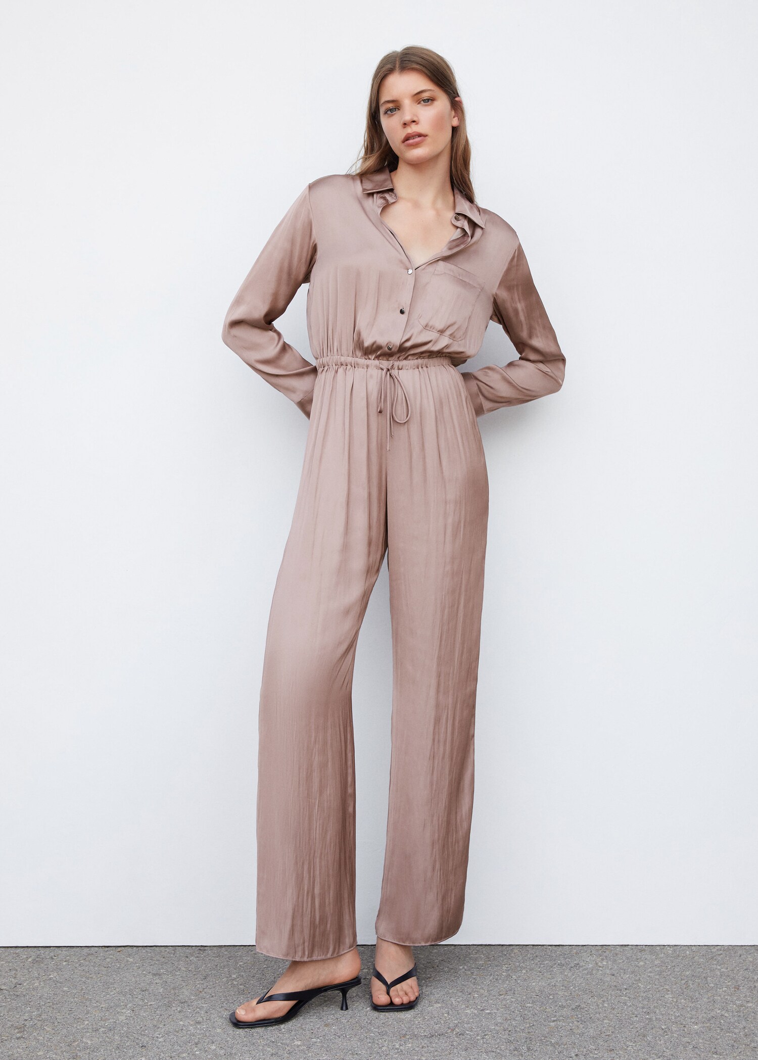 Long satin shirt jumpsuit - General plane