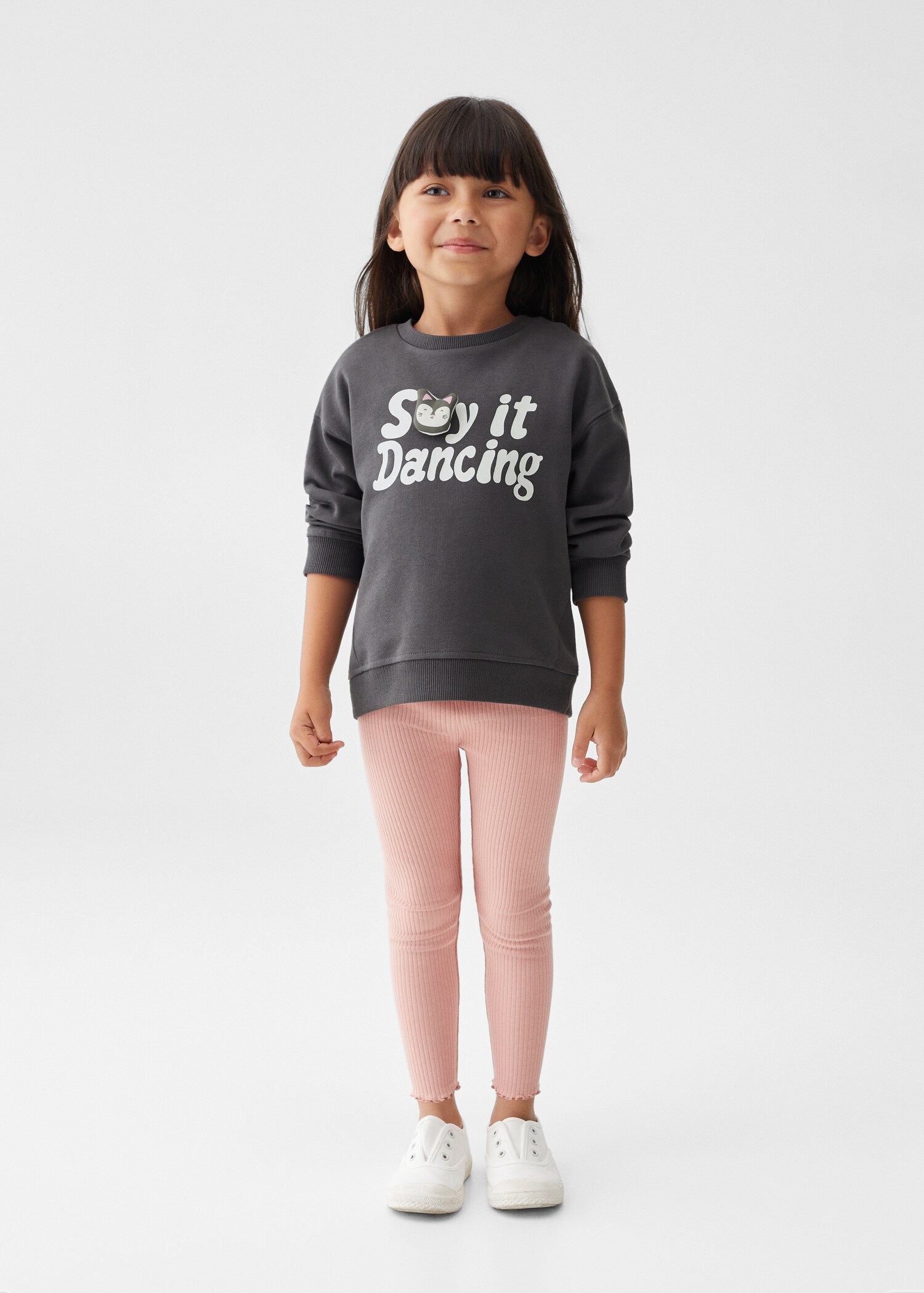 Mintás pamut sweatshirt - Általános sík
