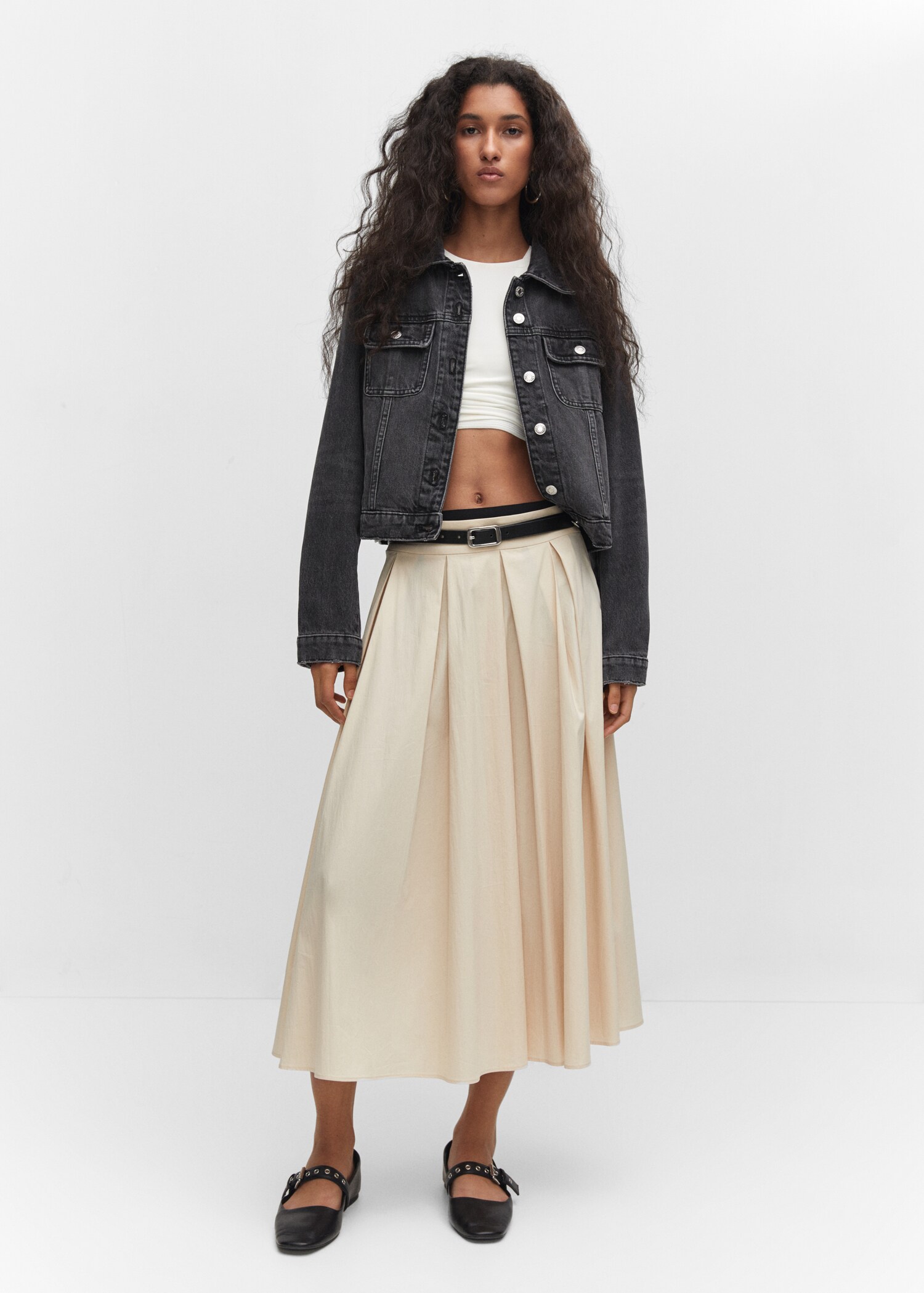 Pocketed denim jacket - General plane