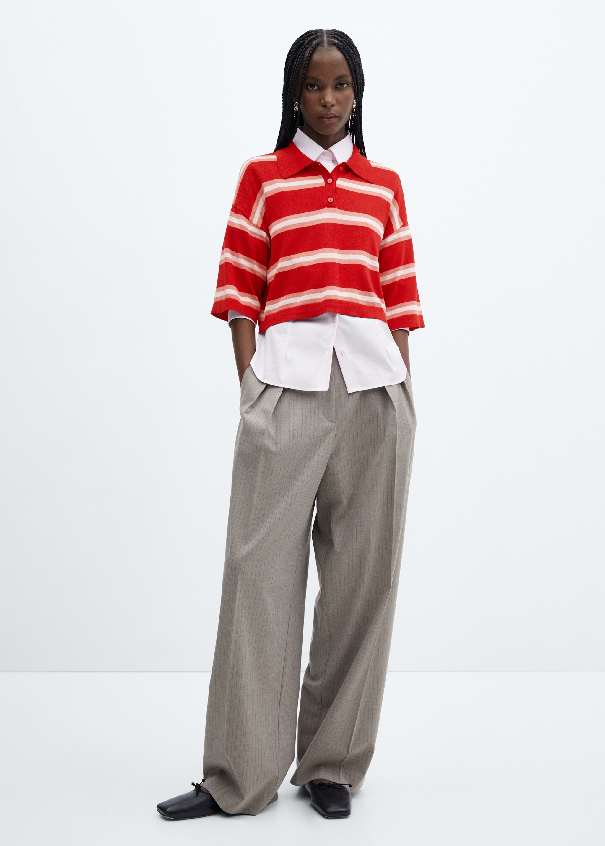 Striped oversized cropped sweater - General plane
