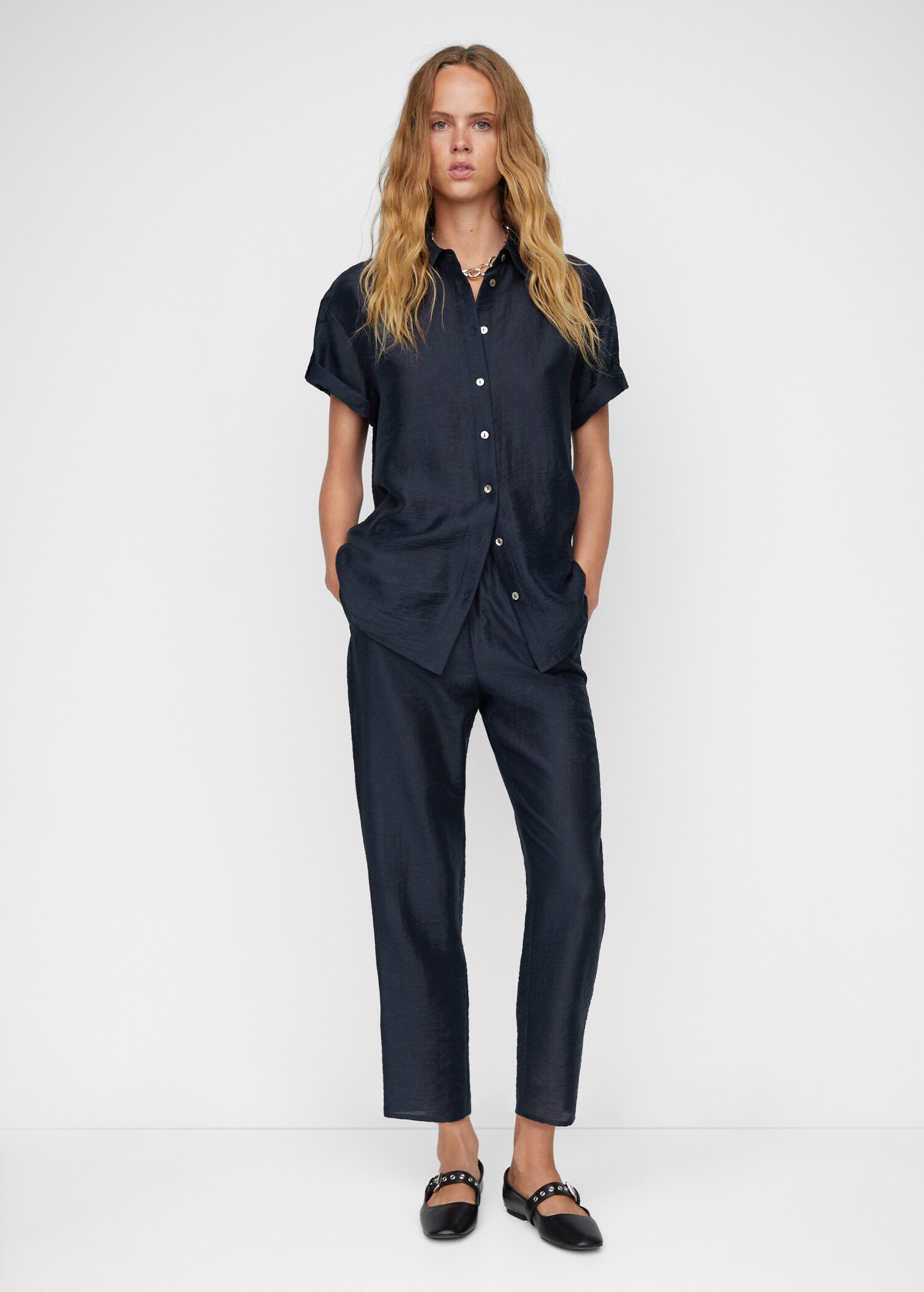 Satin buttoned shirt - General plane