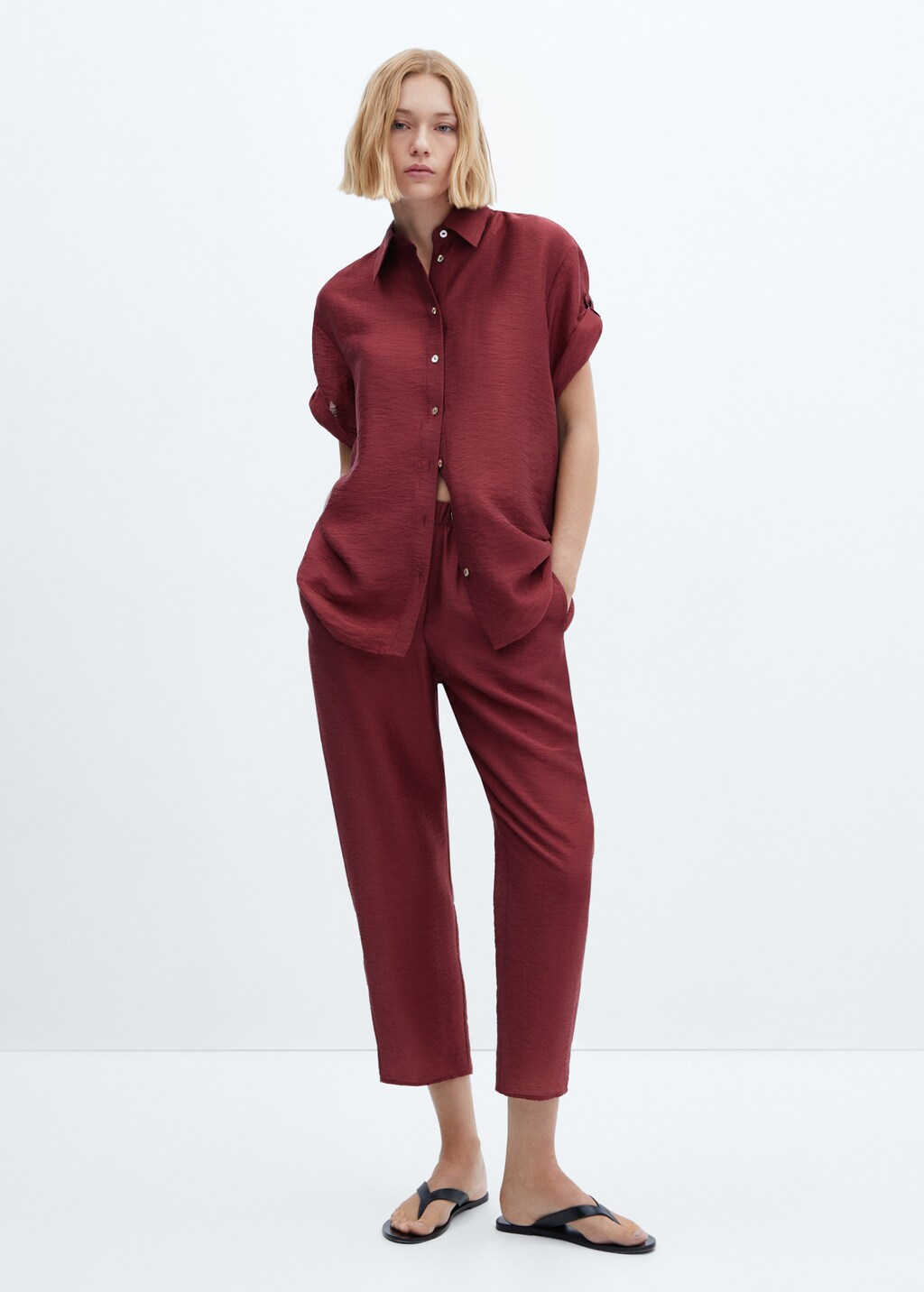Chemise grenat femme sale