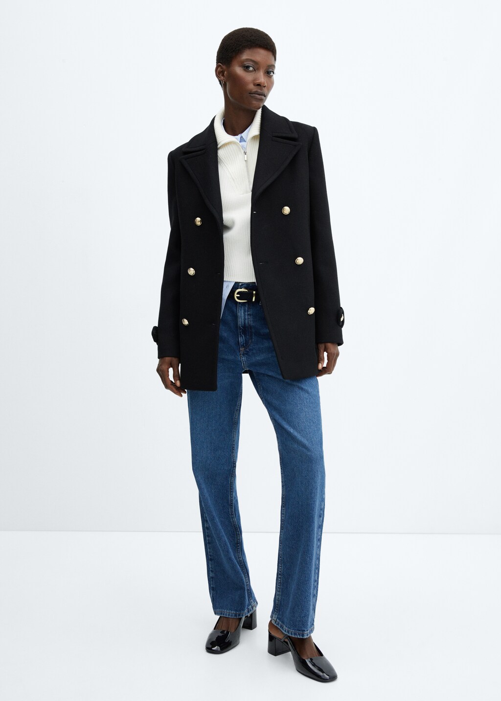 Wool coat with jewel buttons - Women | MANGO China
