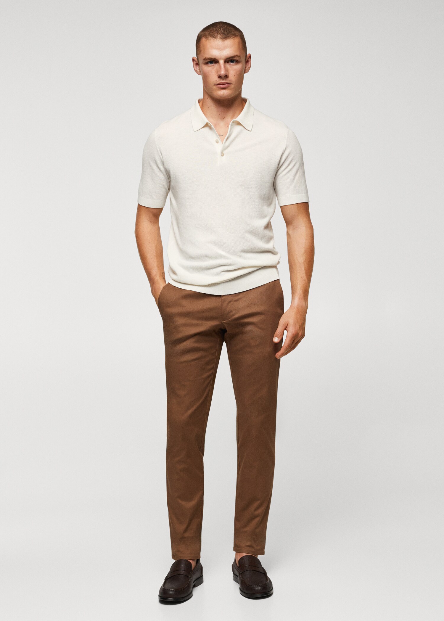 Structured knit cotton polo - General plane