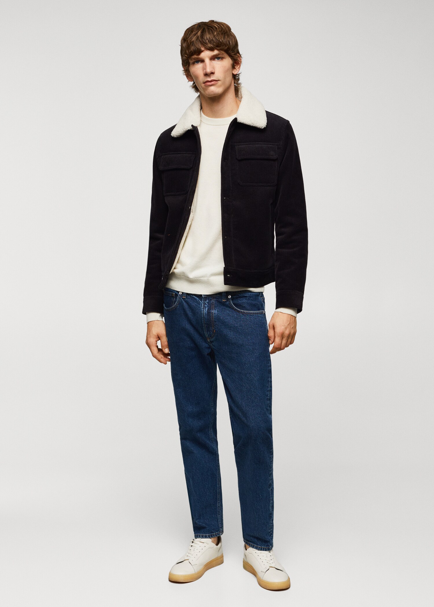 Faux shearling inner corduroy jacket - General plane