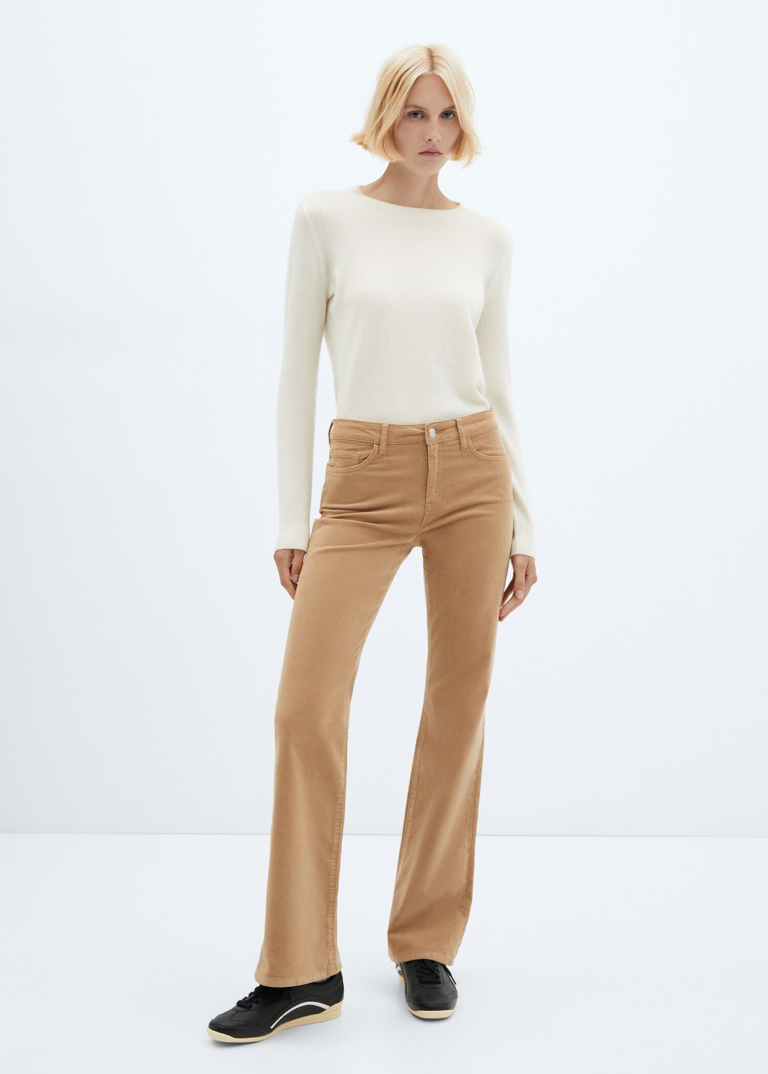 Pantalon flare taille normale velours côtelé - Plan général