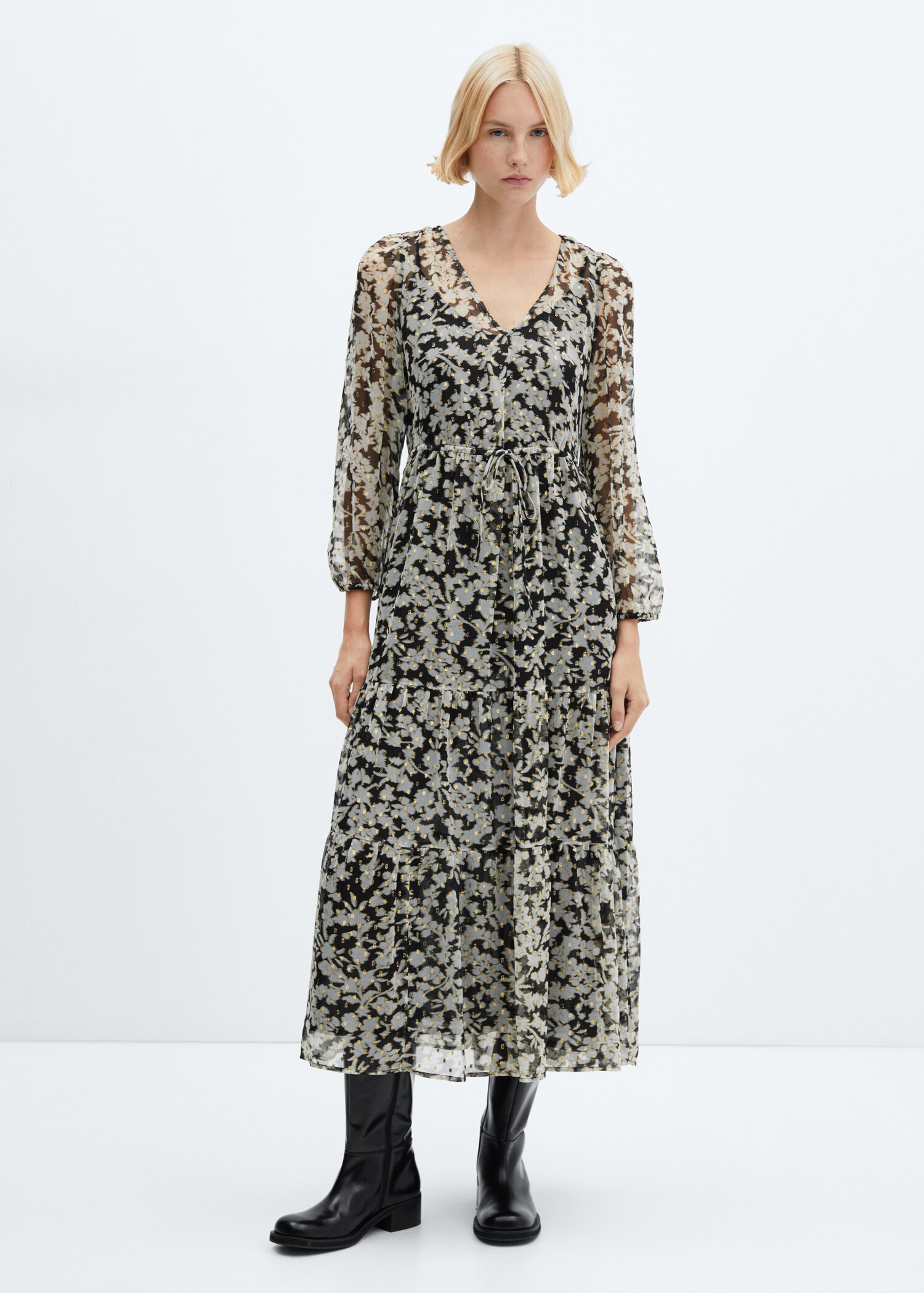 Floral-print midi-dress - General plane