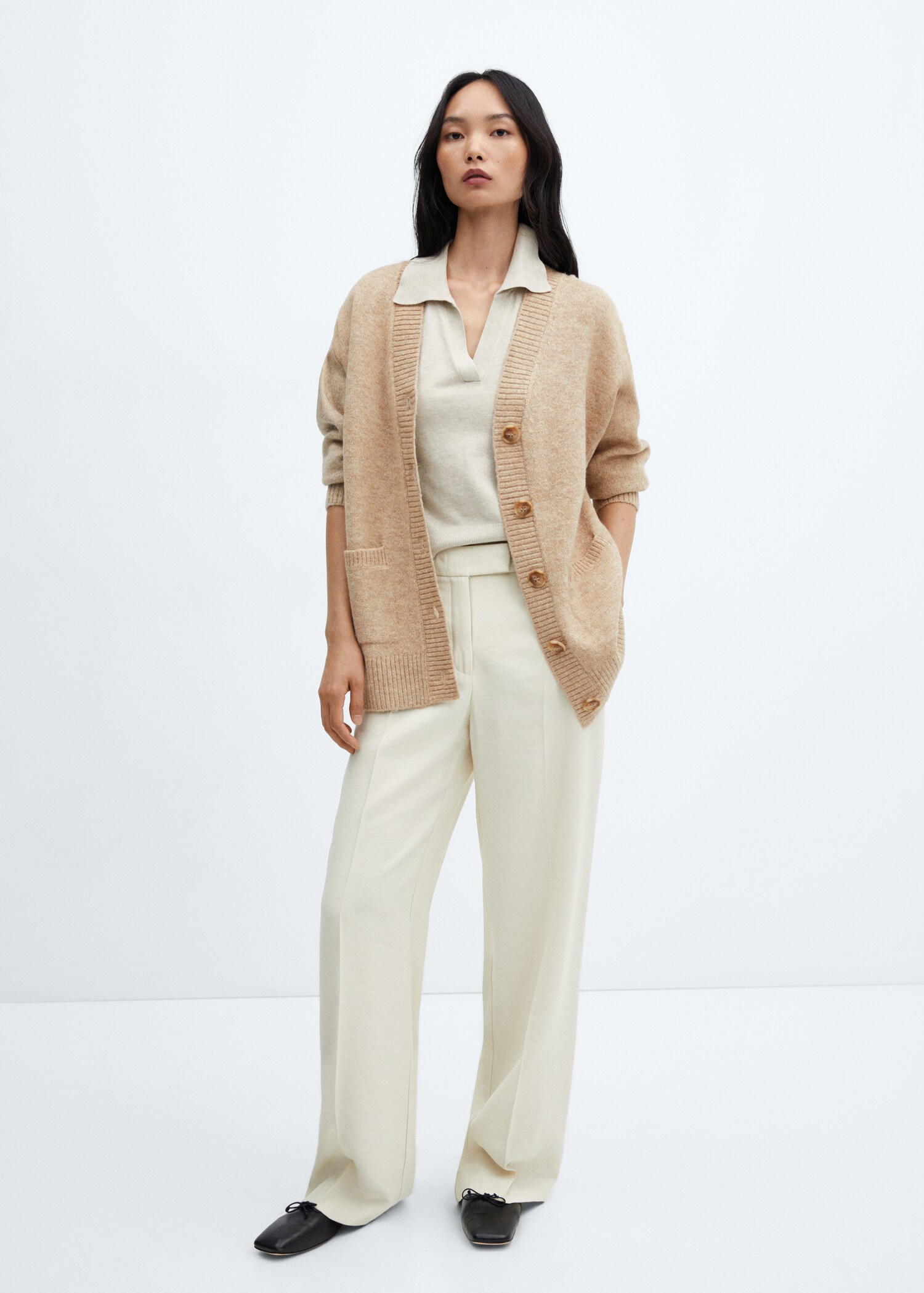 Oversized cardigan with buttons - General plane