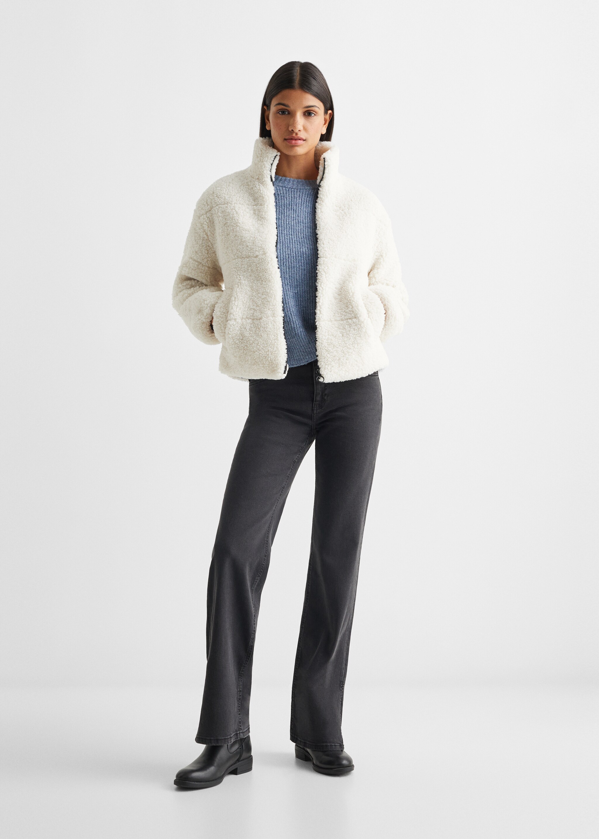 Faux shearling coat - General plane