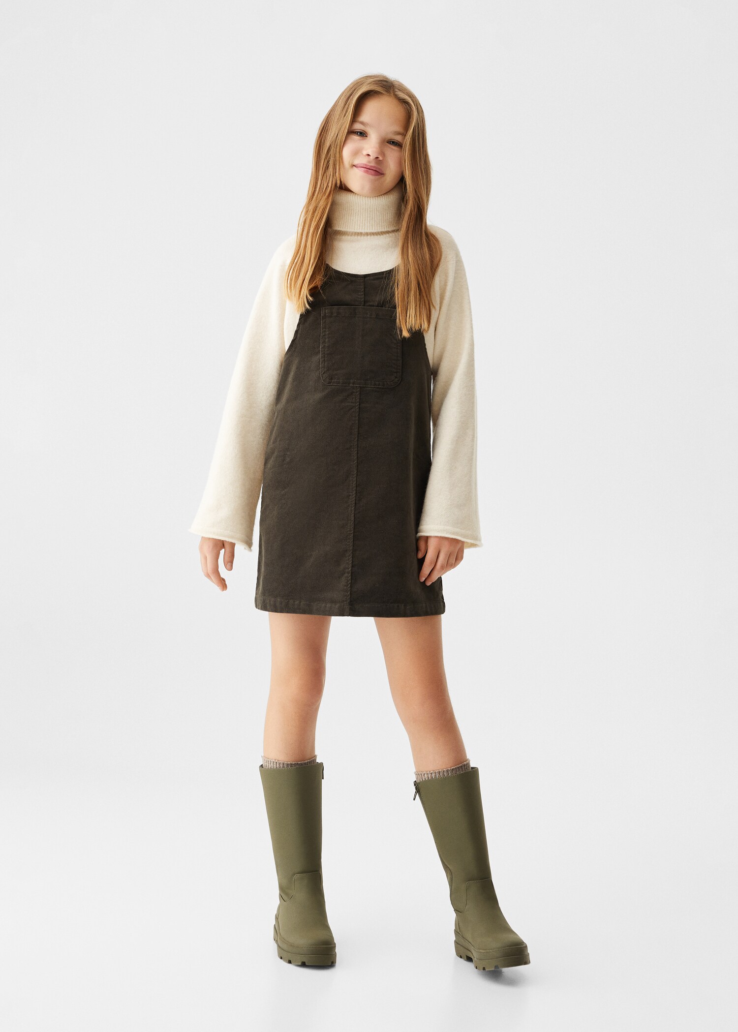 Cotton pinafore dress - General plane