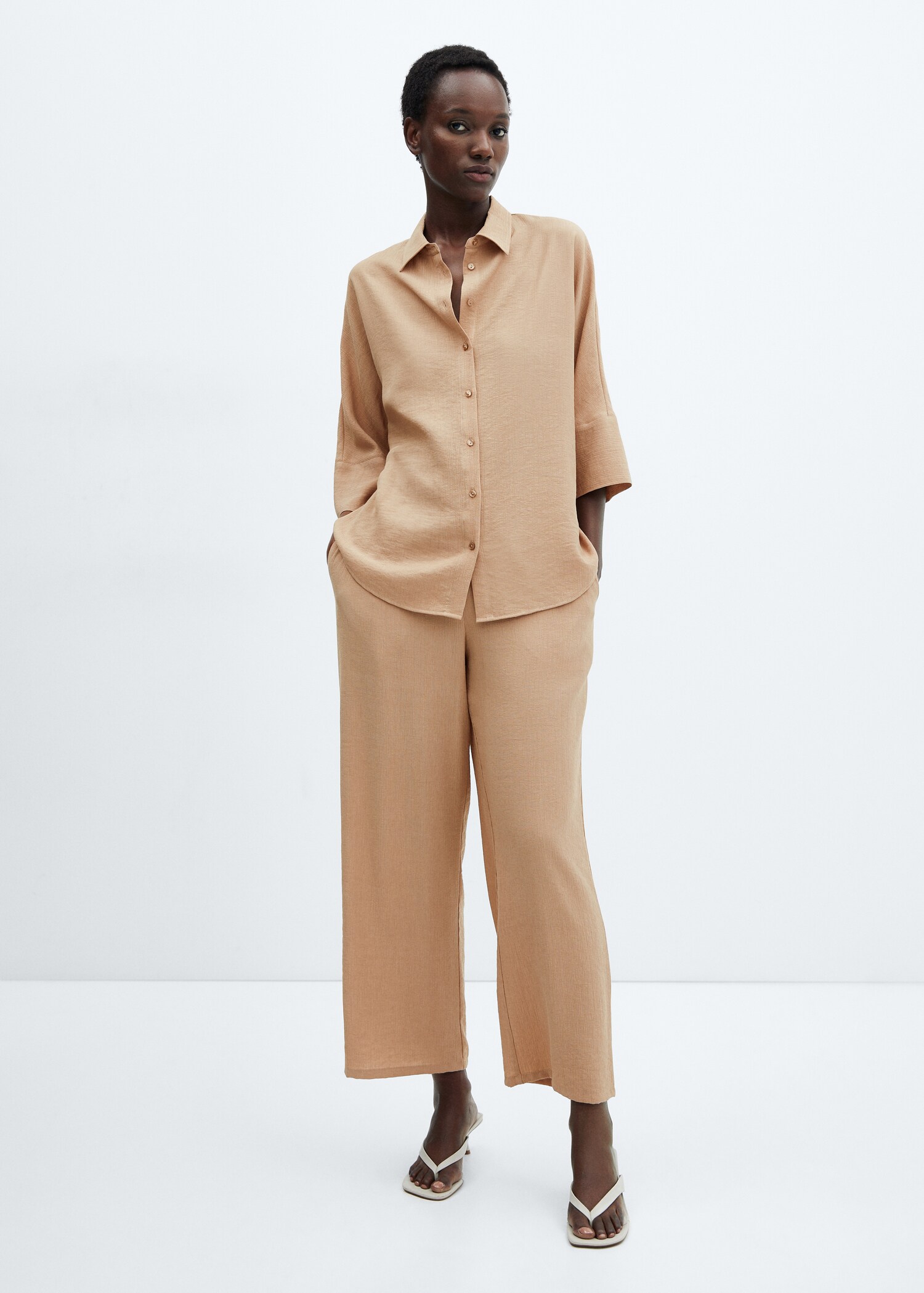 Pantalon fluide taille élastique - Plan général