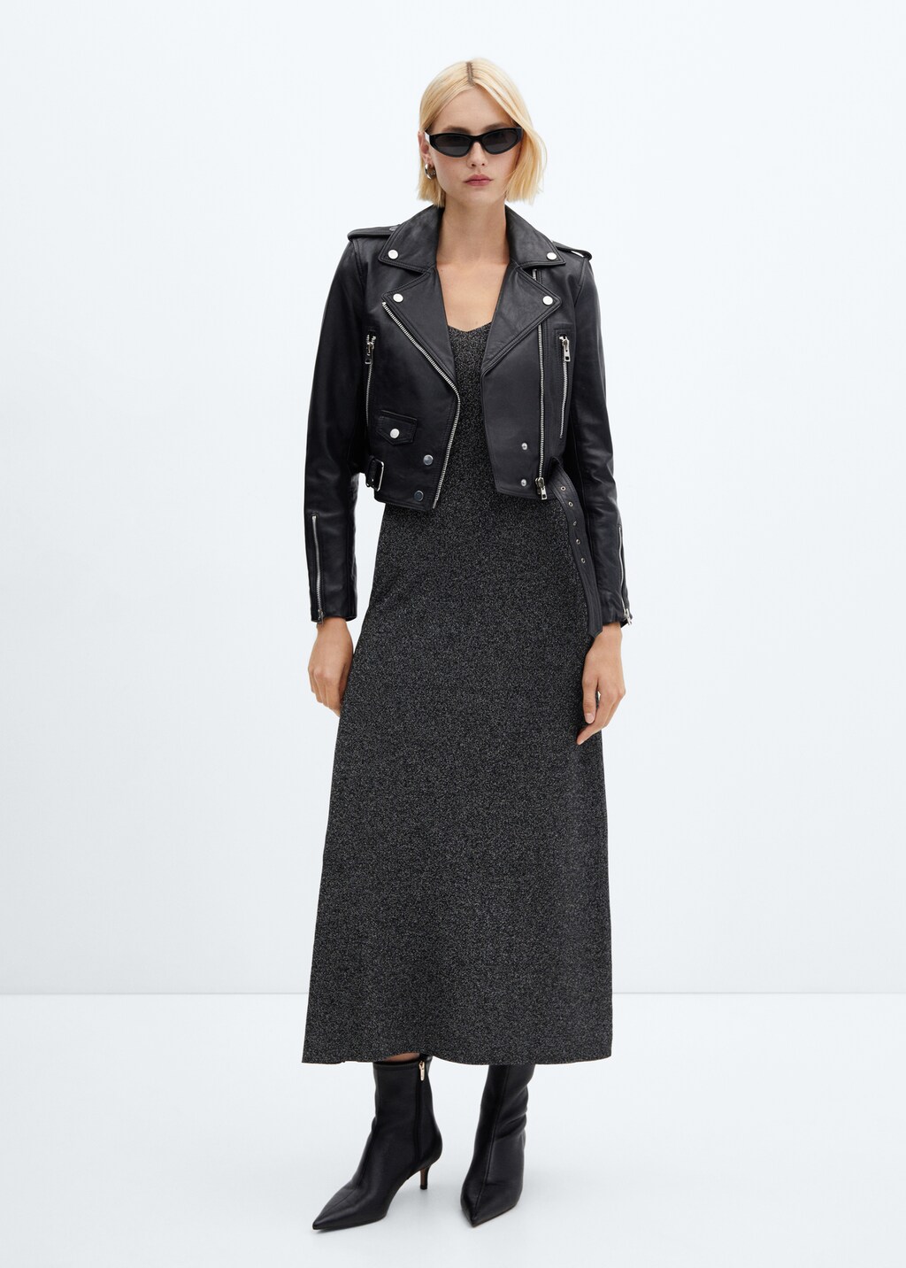 Lange lurex jurk Dames MANGO Suriname