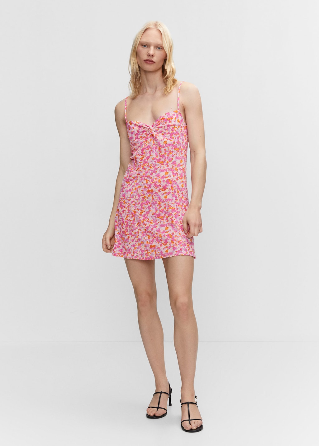 Mango pink store floral dress
