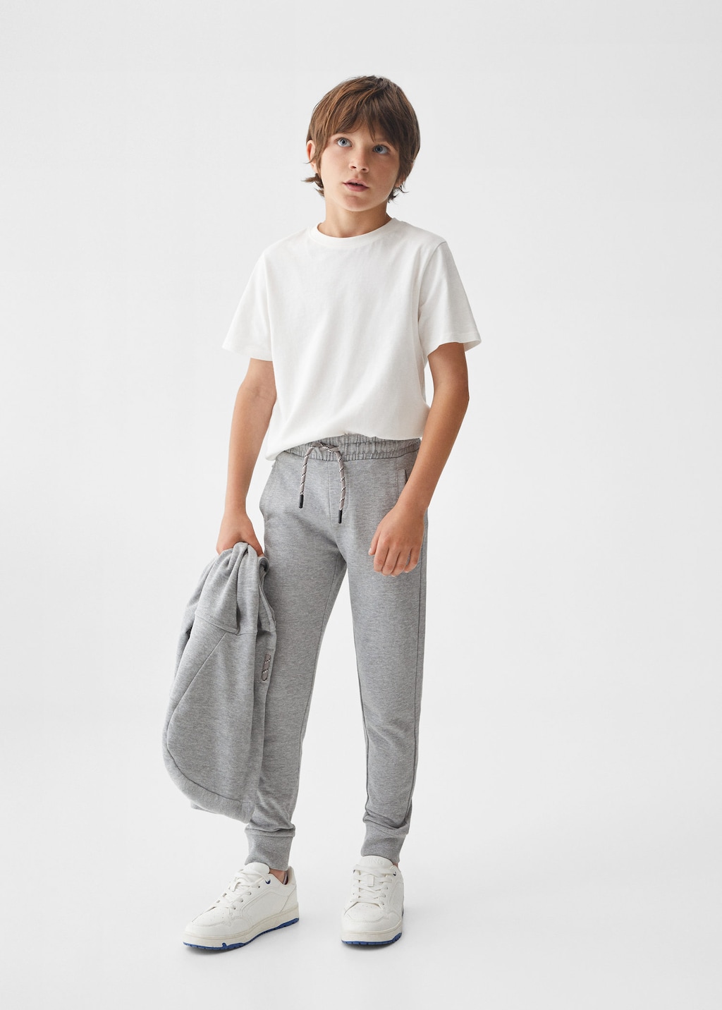 Boys with cheap grey joggers